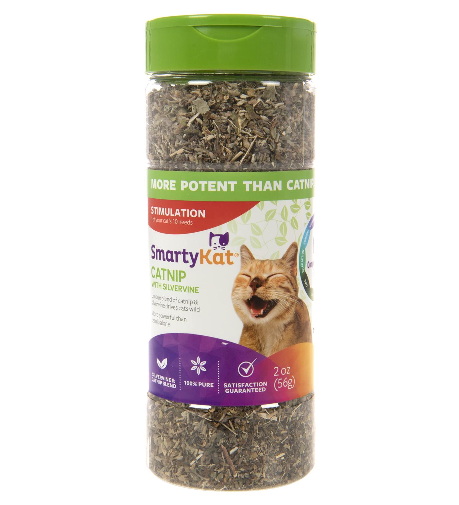 SmartyKat Catnip & Silvervine Blend Shaker Canister - 2oz | For Cats & Kittens - Buy Online on GoSupps.com