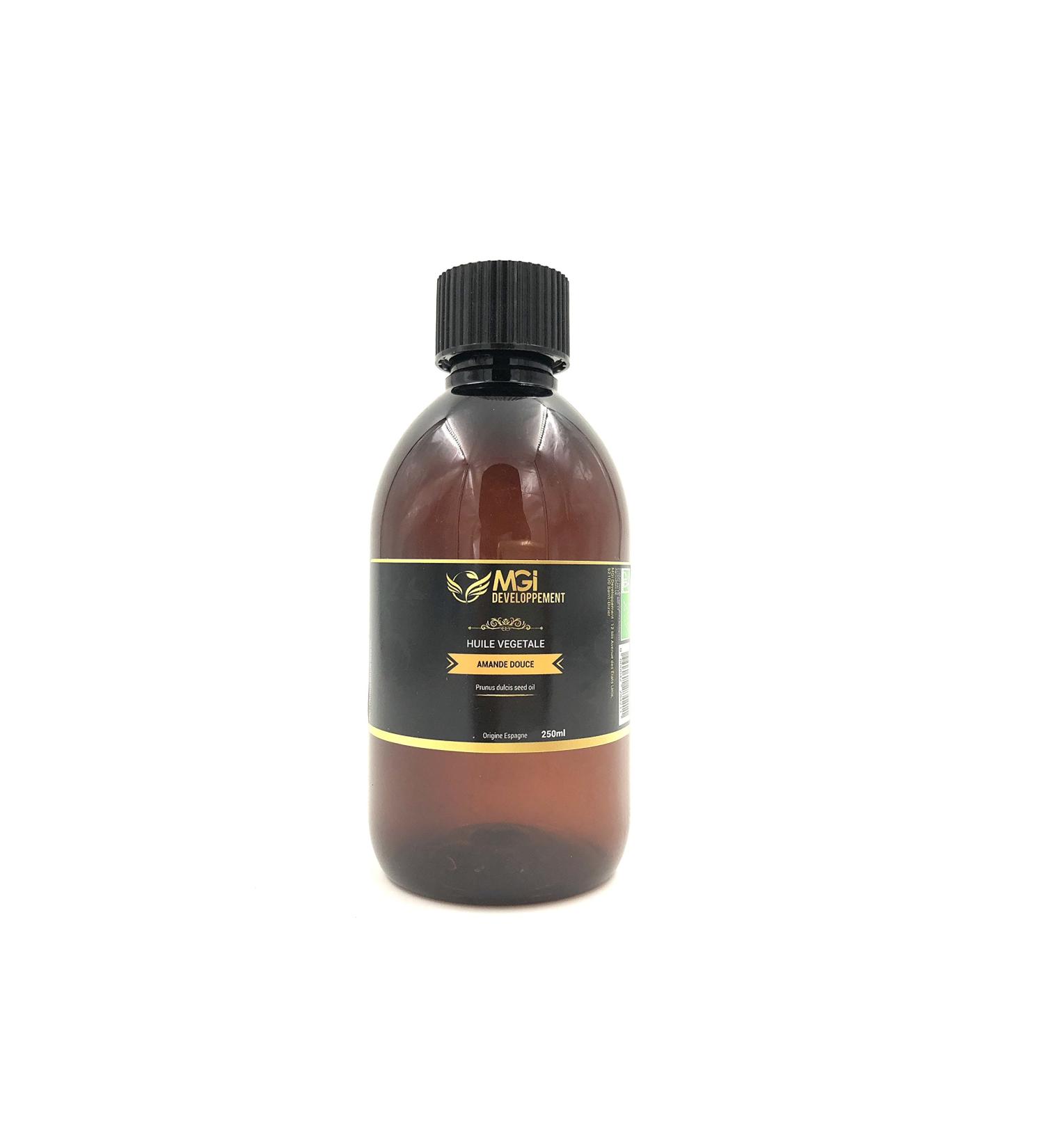 Organic sweet almond vegetable oil made in Spain organically certified plastic bottle 250 ml