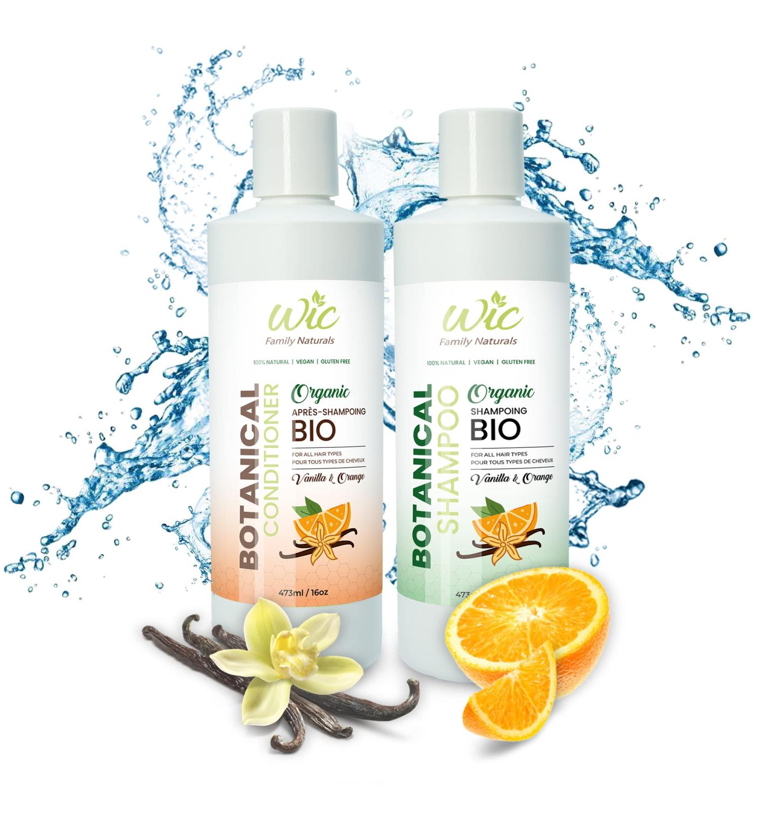 WIC Family Naturals Organic Shampoo and Conditioner Set For All Hair Types Phthalate Paraben & Sulfate Free Shampoo and Conditioner Gentle Formula (Vanilla & Orange 16oz) Vanilla & Orange 473 ml (Pack of 2) - Buy Online on GoSupps.com