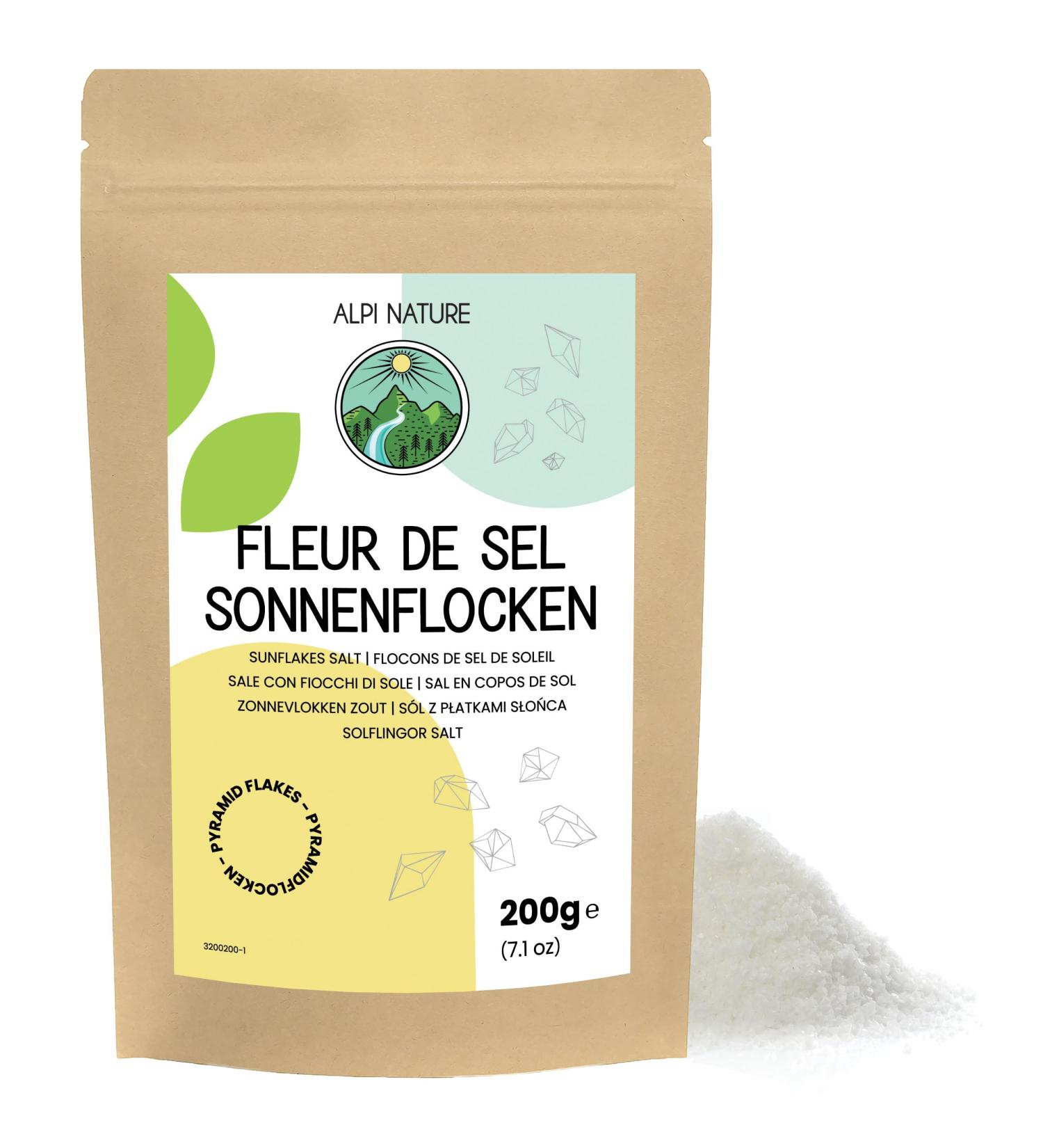  Alpi Nature Alpi Nature Sea Salt Flakes Sunflakes 200g by Alpi Nature Hand-Picked Fleur de Sel Salt Flakes 0.5-3 mm - Buy Online on GoSupps.com
