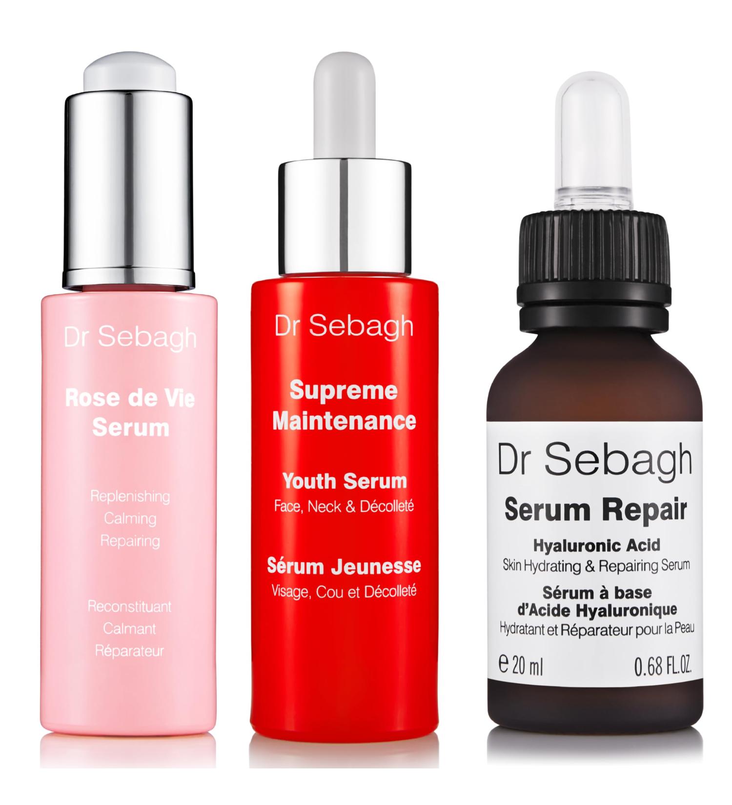 Dr Sebagh Iconic Trio Gift Box - Luxury Facial Serums Set - Hydrating Serum for Face with Hyaluronic Acid - Anti Aging Serum Collection for Women & Men - Antioxidant & Anti Wrinkle Skin Serum Gift Set - Buy Online on GoSupps.com