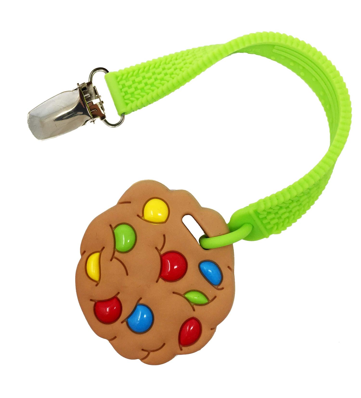 Silli Chews Baby Teething Cookie Biscuit Silicone Toy with Clip Natural Teether for Boys or Girls with Pacifier Clip - Buy Online on GoSupps.com
