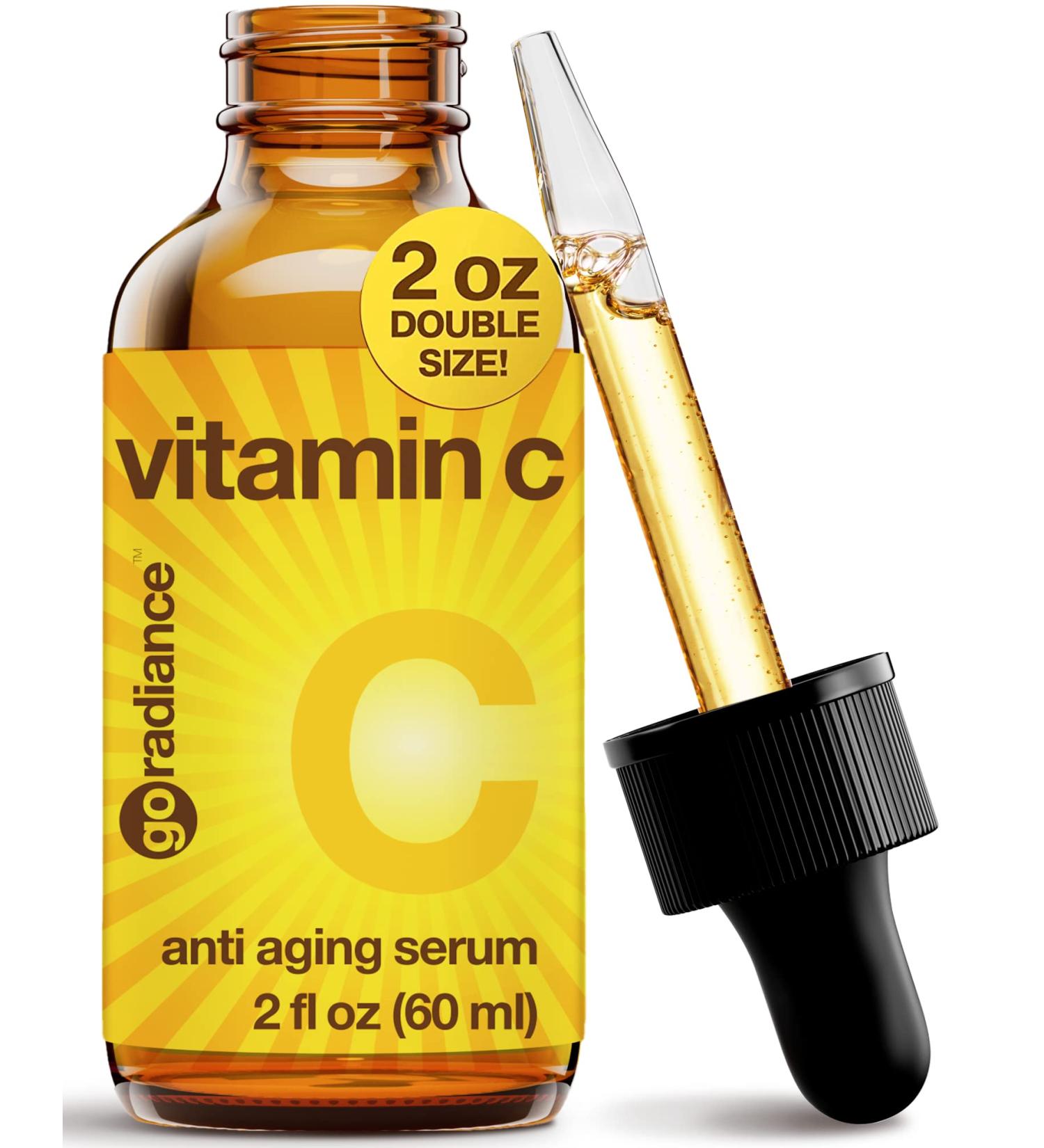 Double Size 20% Vitamin C Serum for Face with Hyaluronic Acid - Anti-Aging Facial Serum for Women - Buy Online on GoSupps.com
