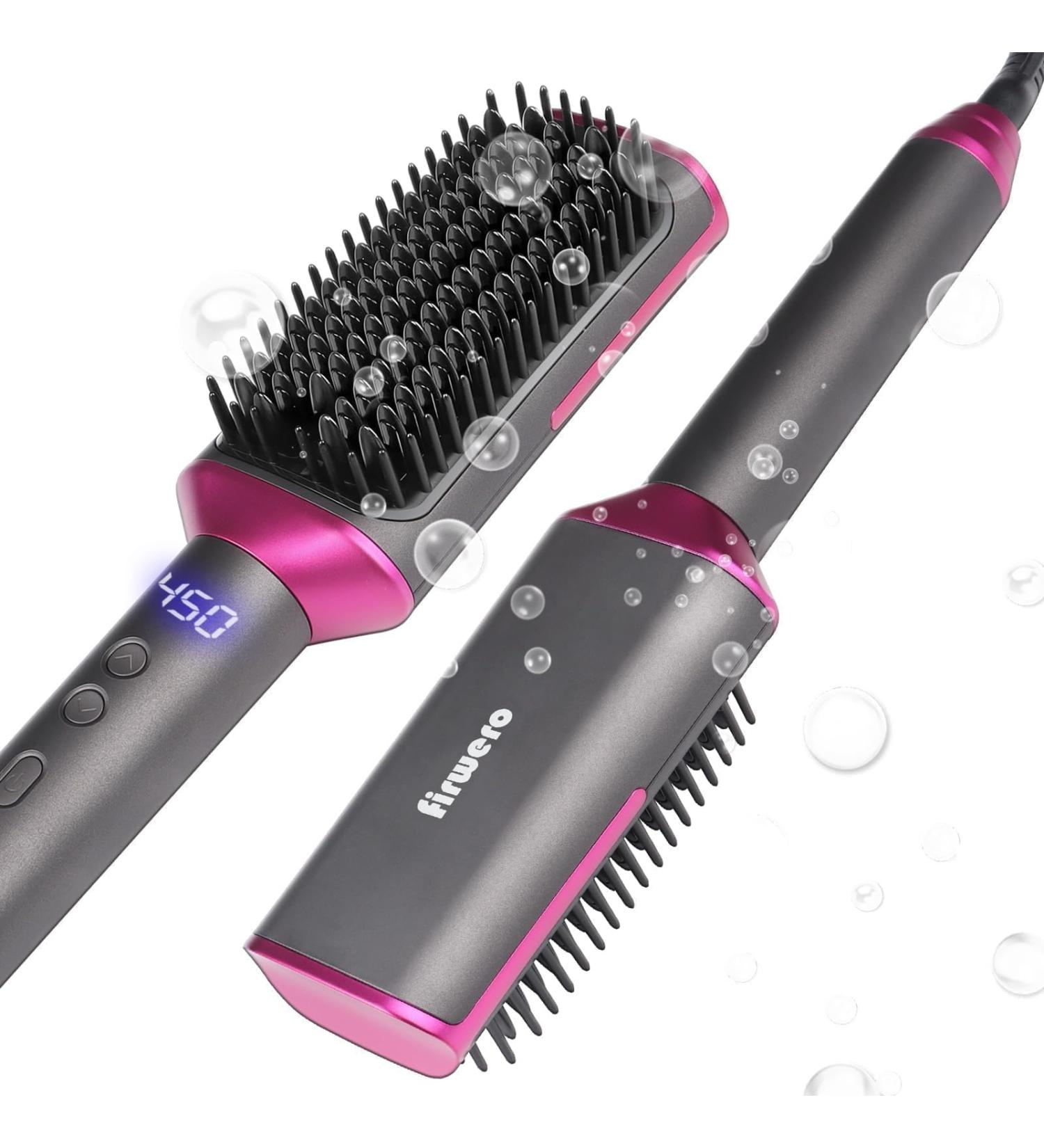 Buy 2-in-1 Ionic Hair Straightener Brush - Fast Heating 3X Denser Bristles - Perfect for Curly Hair - International Shipping Available - Buy Online on GoSupps.com