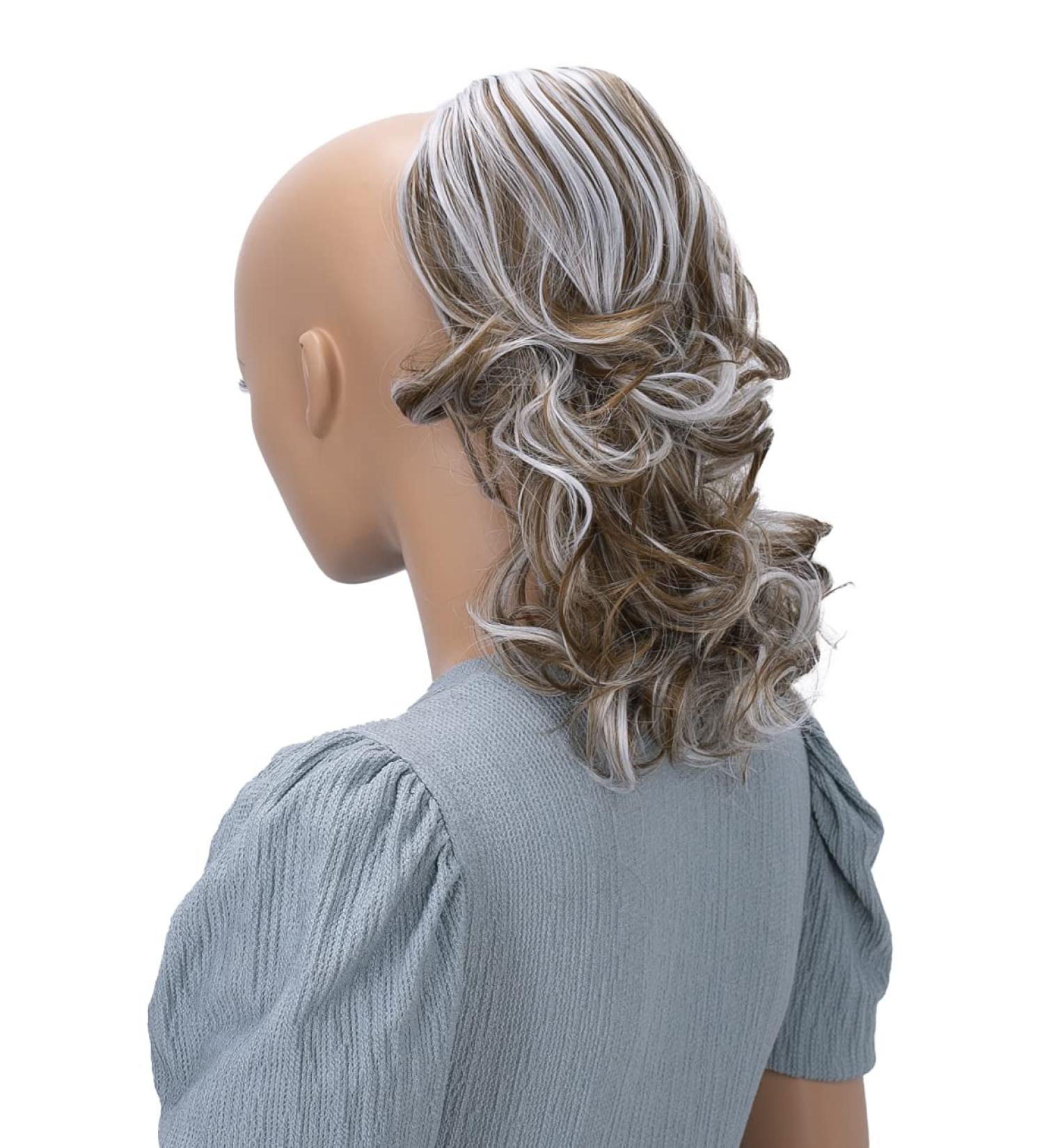 CAISHA 30cm Mia Braid Hairpiece - Voluminous Wavy Light Brown Grey Mix Extension with Cord Closure | International Shipping - Buy Online on GoSupps.com