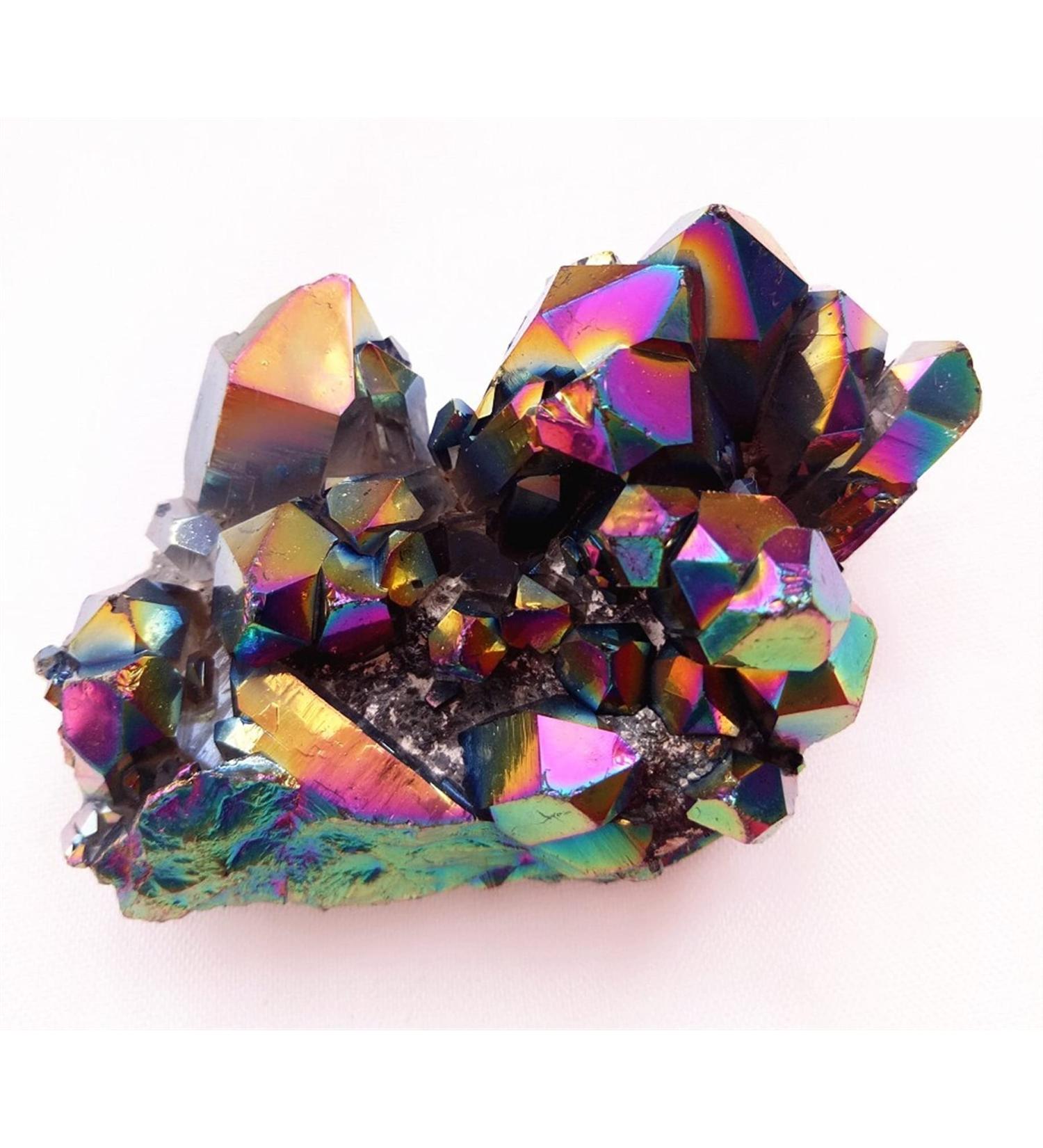 Natural Crystal Rough 110g Natural Metal Colour Aura Angel Crystal Cluster Titanium Coating Quartz Angel Cluster - Buy Online on GoSupps.com