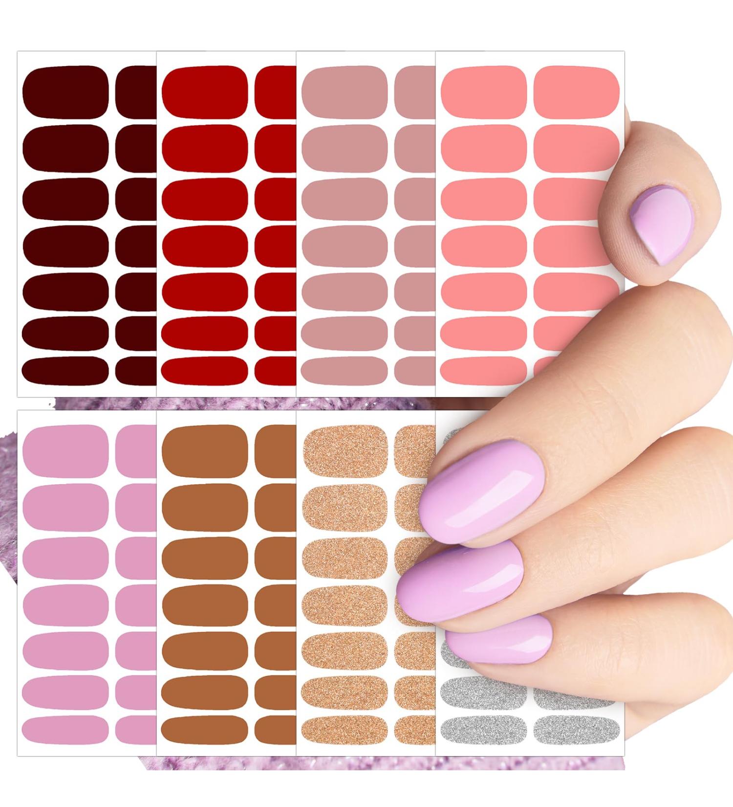 JSRQT Nail Polish Stickers Full Nail Wraps Glitter Nail Art Polish Decals Tips with Nail File Self-Adhesive Nail Stickers Shine Full Wraps Nail Stickers Decals DIY Nail Art Decoration for Women Girls - Buy Online on GoSupps.com