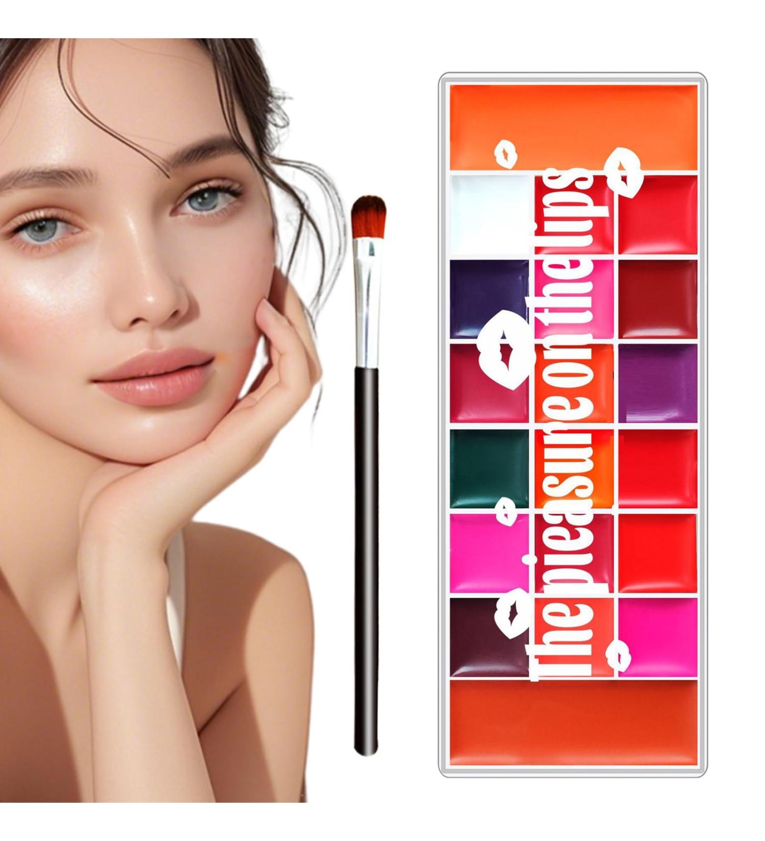  G n rique Lip Gloss Palette 20 Shades of Lip Colors - Velvety Texture Water Resistant Lightweight Matte Finish for Eye Makeup and Blush - Buy Online on GoSupps.com