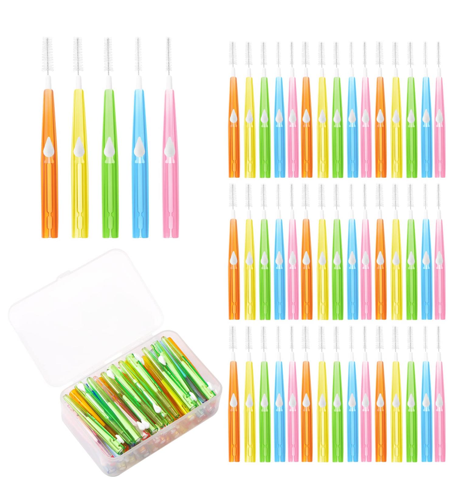 Annhua 50-Piece Graded Interdental Brushes Set - Push-Pull Cleaner with Storage Box | Colorful Oral Care Tools for Effective Teeth Cleaning - Buy Online on GoSupps.com