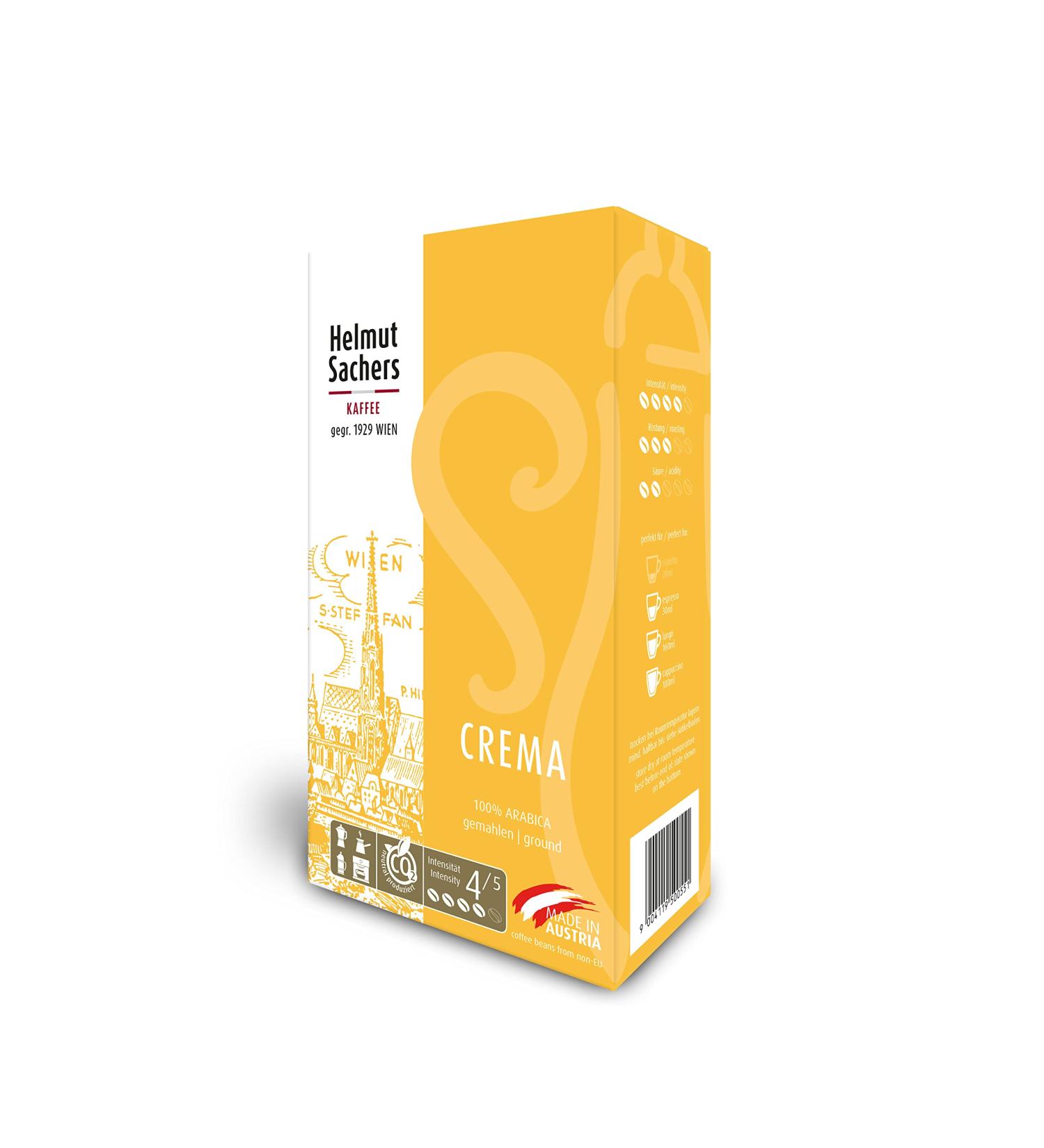 Helmut Sachers Coffee - 100% Arabica Ground Crema Intensity 4/5 500g Pack - Premium International Shipping - Buy Online on GoSupps.com