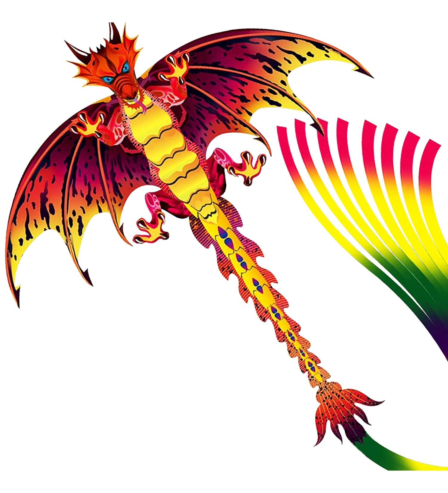 Laptony Red Dragon Kite - Easy to Fly for Kids & Adults | Perfect for Park & Beach Fun in Any Wind - Buy Online on GoSupps.com