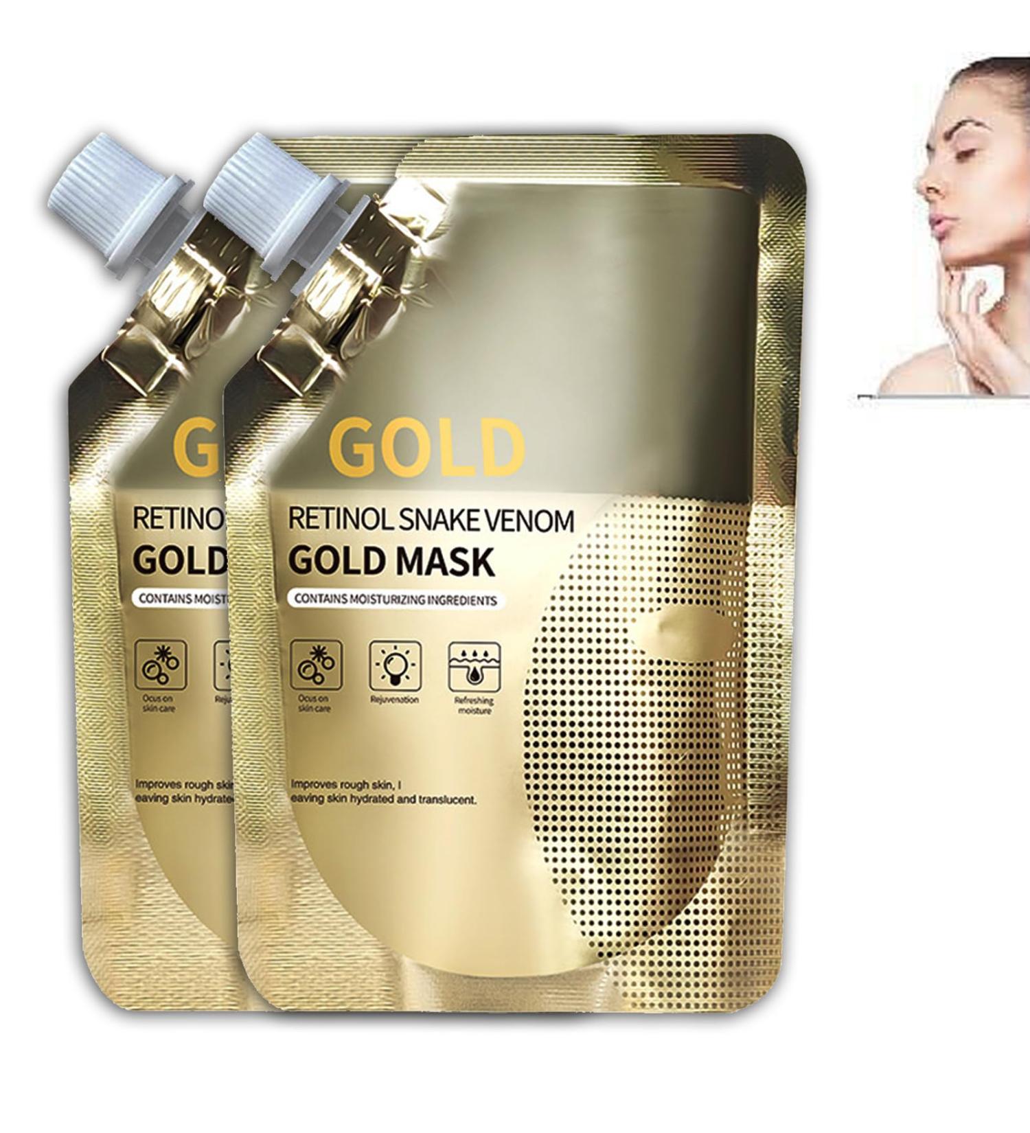 Retinol Snake Venom Gold Mask Gold Mask Huasurv Anti-Aging Gold Face Mask Anti-aging Retinol Gold Facial Mask Retinol Snake Venom Peptide Gold Mask 100G*2 - Buy Online on GoSupps.com