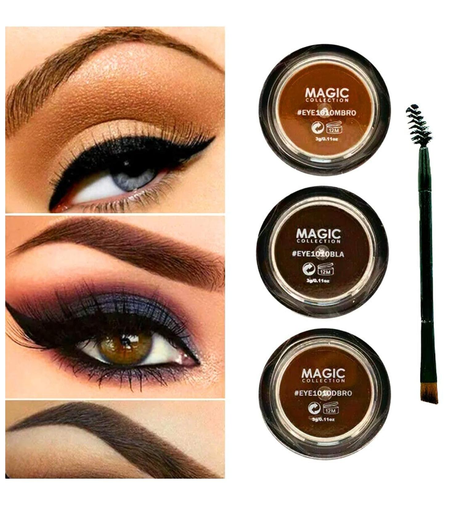 Magic Waterproof Eyebrow Gel + Brush - 24 Hour Smudge-Proof Formula in Darkest Brown - Buy Online on GoSupps.com