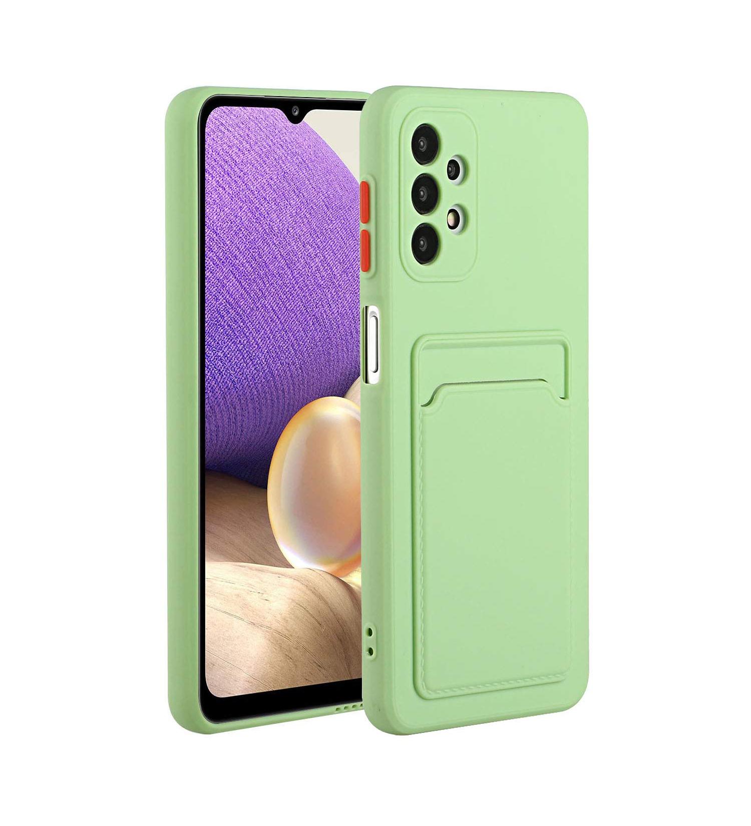 Buy Tivenfezk Nadoli Ultra Thin Silicone Case for Samsung Galaxy A33 5G - Shockproof Scratch-Resistant Wallet Cover with Credit Card Holder - Green - Buy Online on GoSupps.com