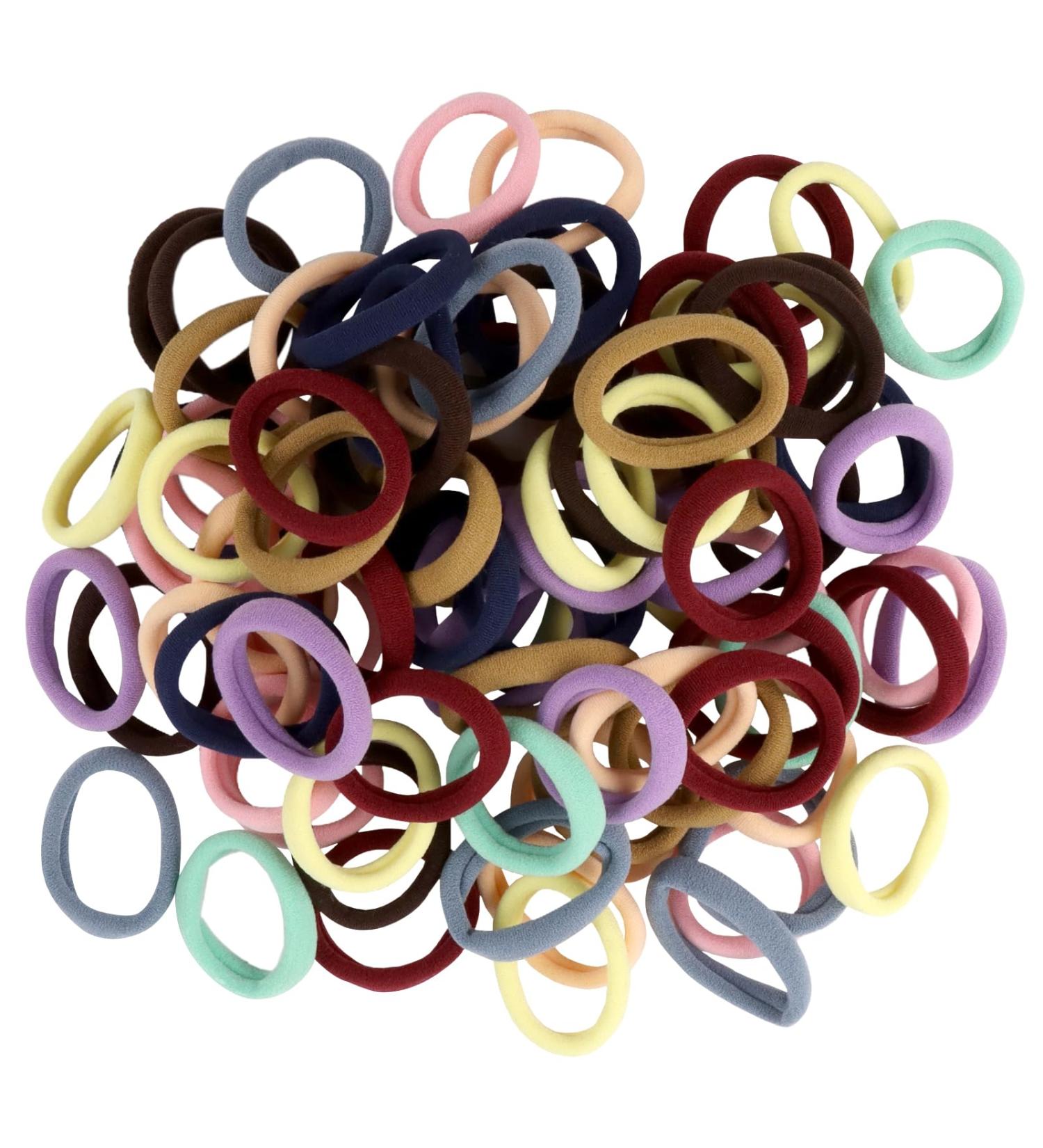 EnixwH 100 Pieces Elastic Hair Ties Girl's Hair Elastic Mini Colorful Ponytail Ties Multicoloured Hair Bands for Girls for Women Men and Children - Buy Online on GoSupps.com