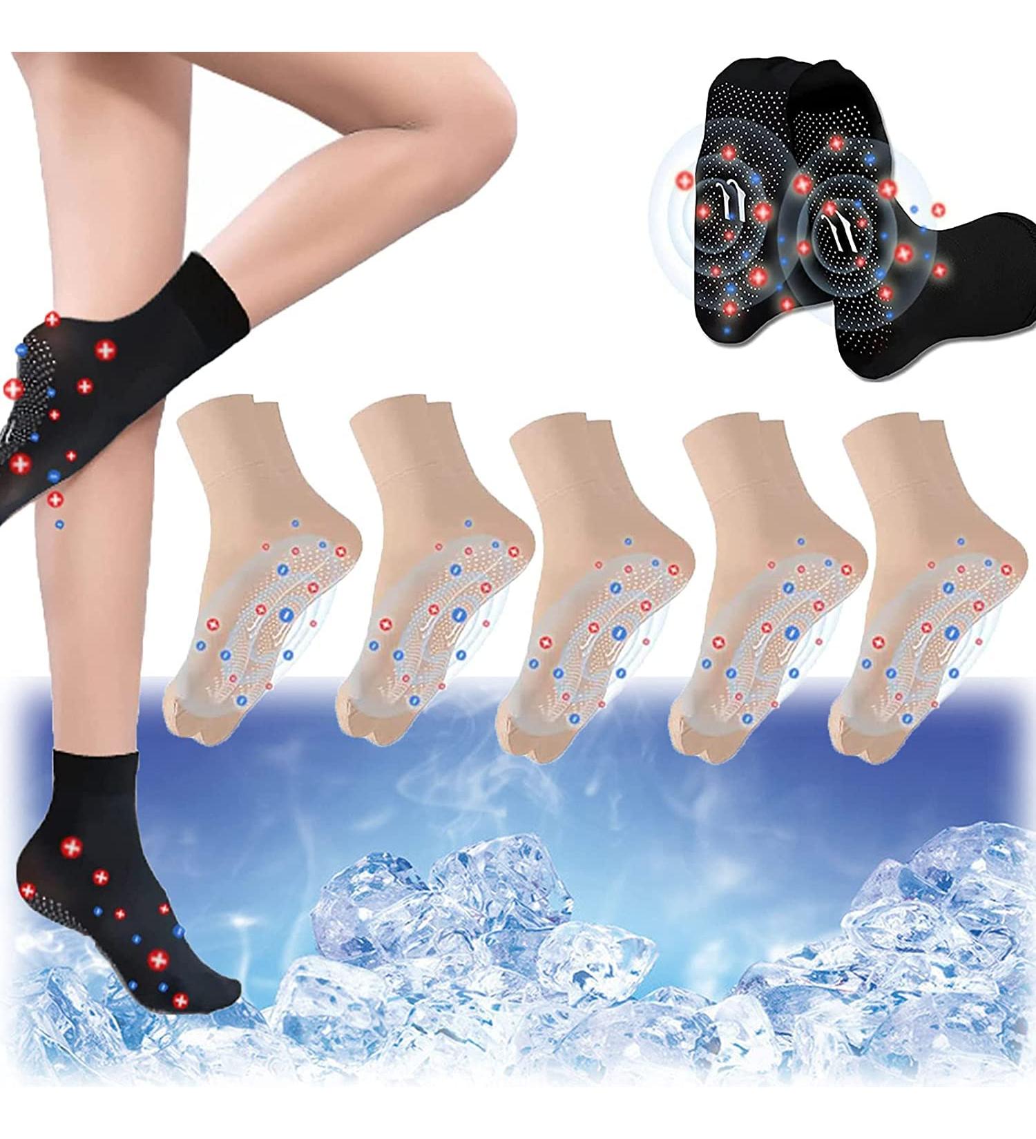 Tourmaline Ionic Body Shaping Socks | Lymphatic Slimming & Foot Massage | Summer Slimming Socks for Toned Skin - Buy Online on GoSupps.com