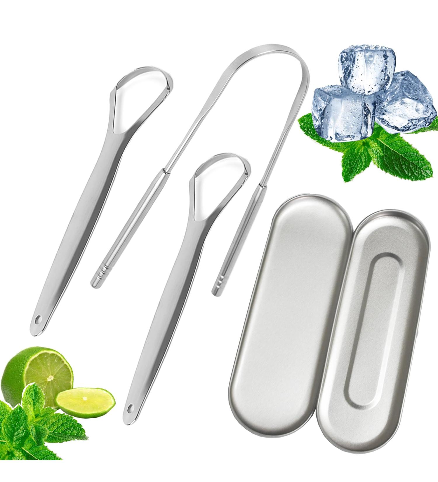 Oruiiju Tongue Cleaner for Adults & Children - Bad Breath Eliminator (3 Pieces with Storage Box) - Buy Worldwide - Buy Online on GoSupps.com