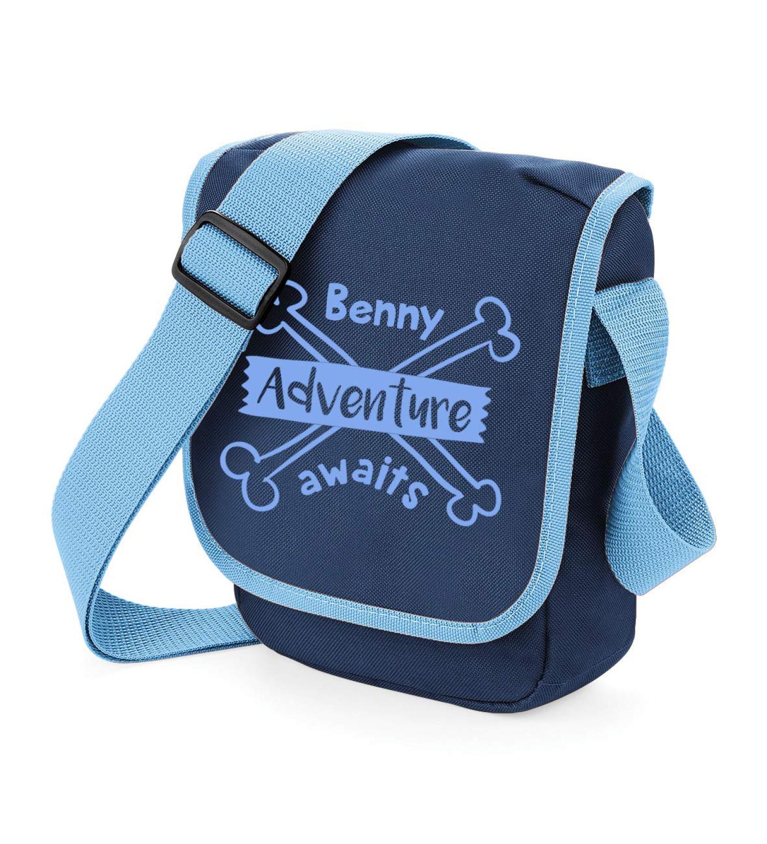 Spoilt Rotten Pets Personalised Adventure Awaits Blue Mini Messenger Bag Any Dog Name Great For Dog Walking & Hiking. - Buy Online on GoSupps.com