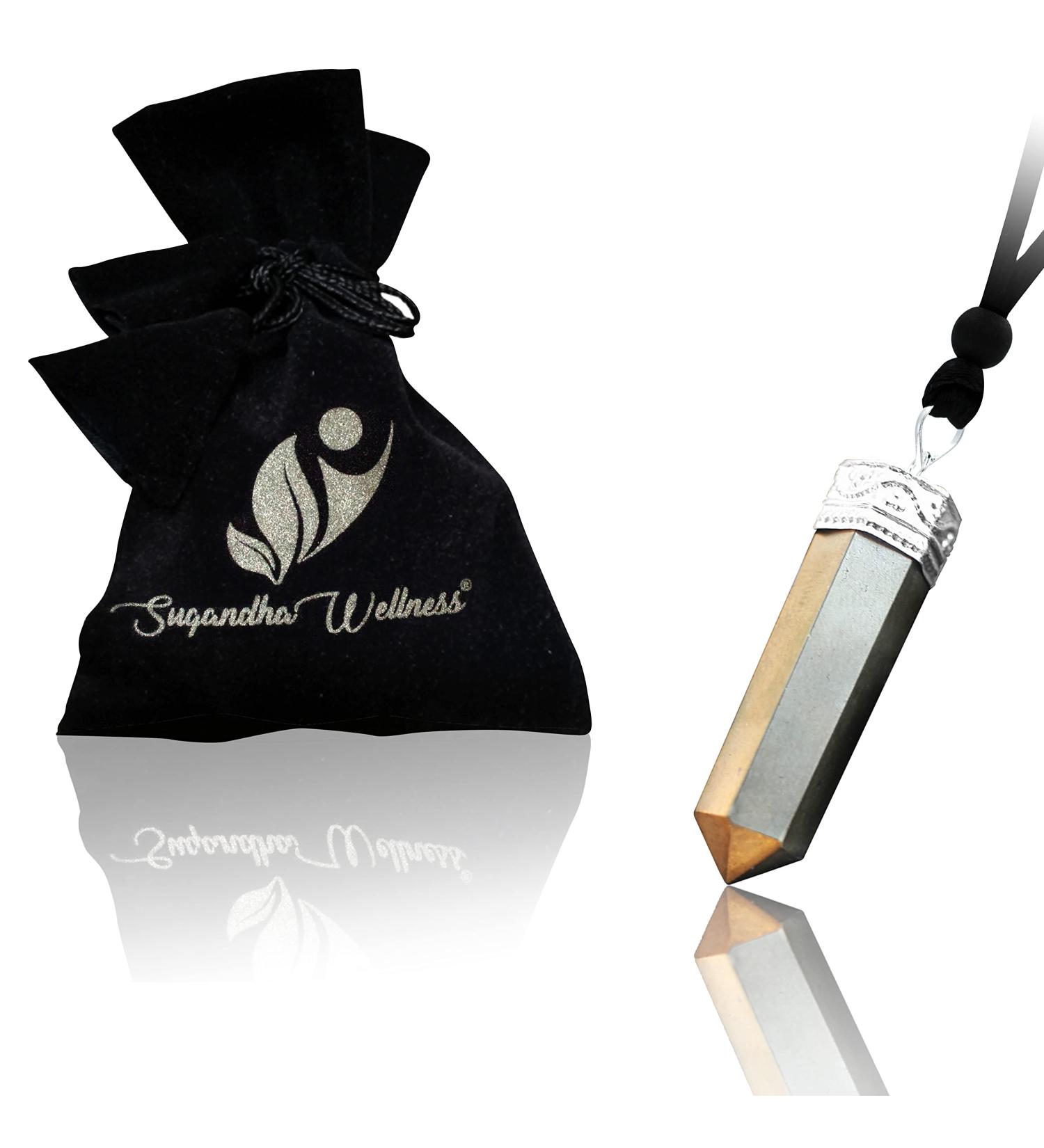 Pyrite Crystal Healing Necklace - Third Eye & Solar Plexus Chakra | Abundance, Prosperity & Protection Against Negative Energy - Buy Online on GoSupps.com