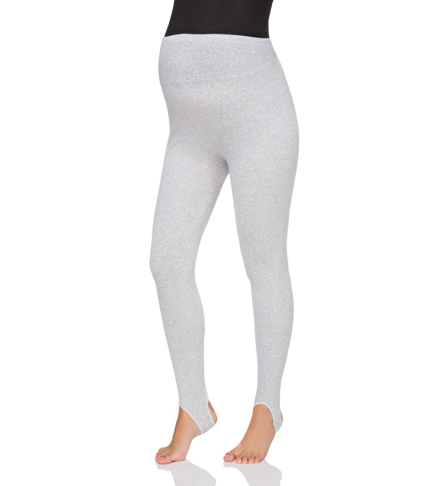 FUTURO FASHION Women's Maternity Fleece Lined Leggings Stirrup Comfortable Pregnancy Winter Cotton Leggings Over Bump Belly Support Stretchy Adjustable High Waisted Pants 8-22 UK 8 Ashen