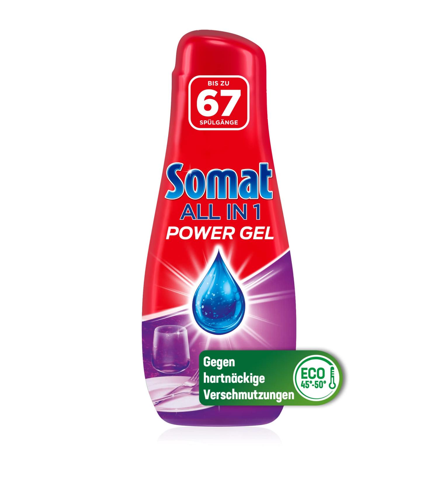 Buy Somat All in 1 Power Gel - 67 Rinsing Passages | Powerful Dishwashing Detergent for Sparkling Clean Dishes | Eco-Friendly & Low Temp Cleaning - Buy Online on GoSupps.com