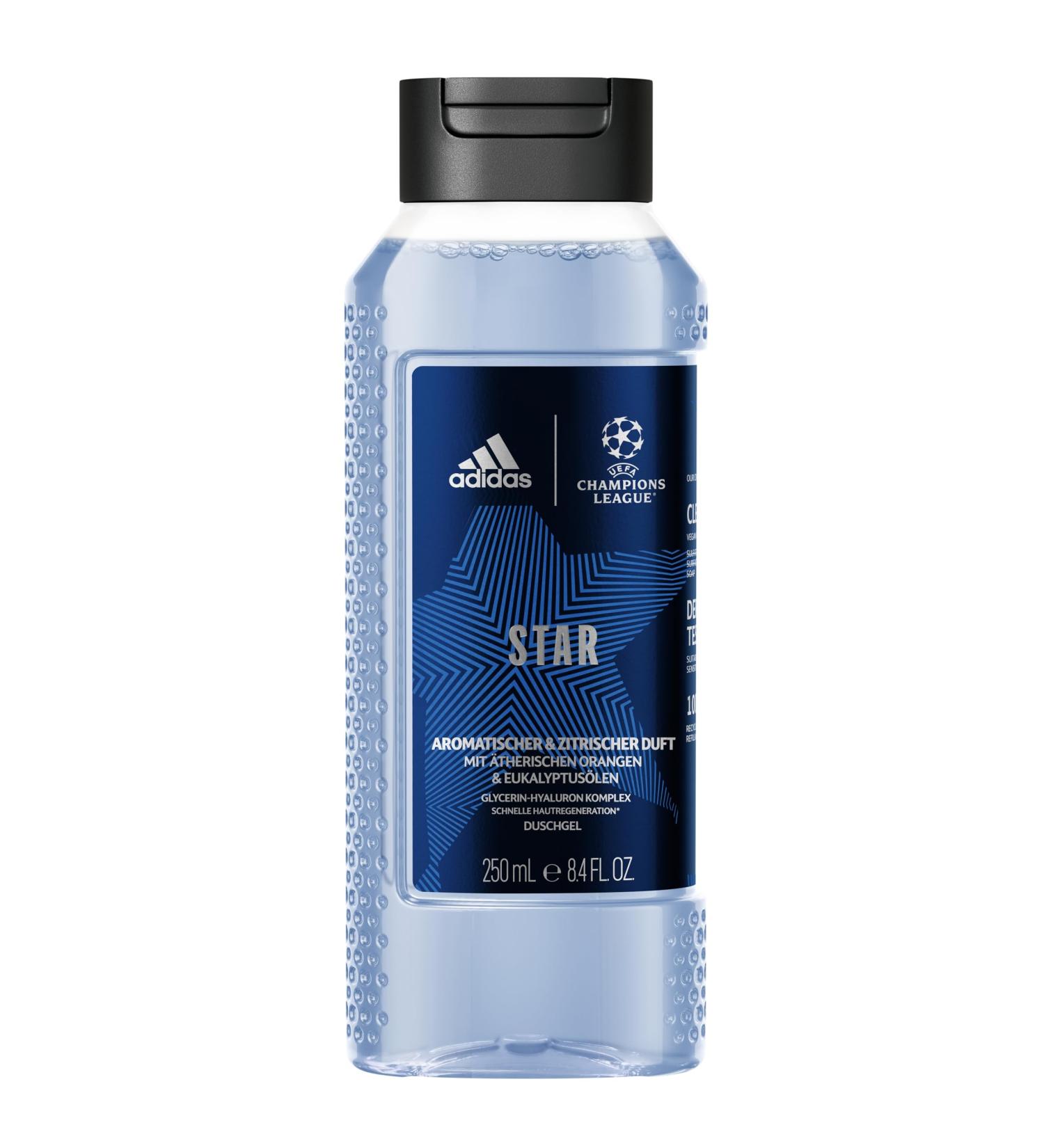 Opening the adidas Store Adidas UEFA Star Edition shower gel for men vegan formula 250 ml - Buy Online on GoSupps.com
