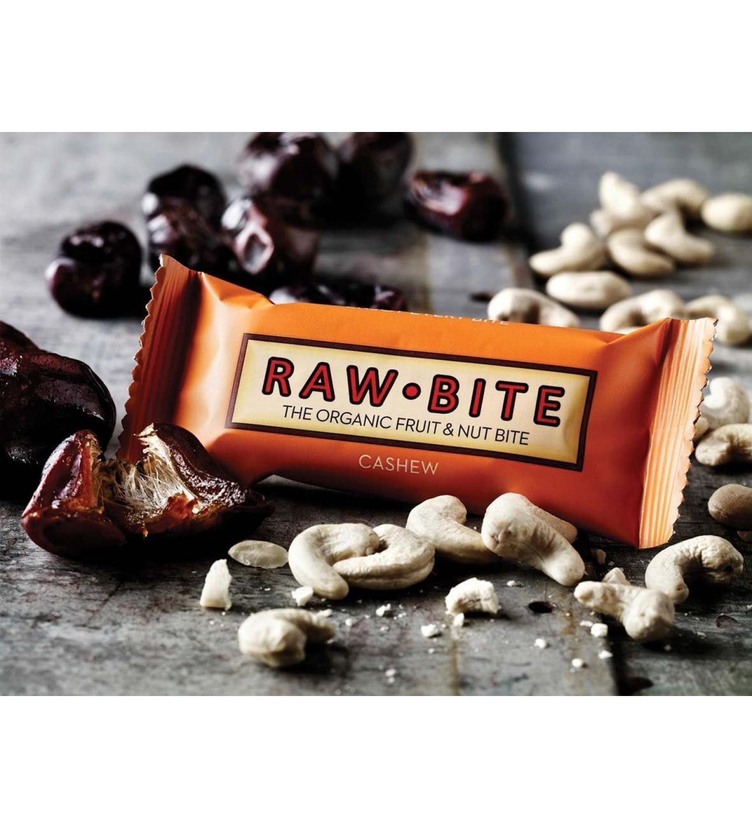 RAW BITE - Organic & Vegan Cashew Energy Bar - Box of 12