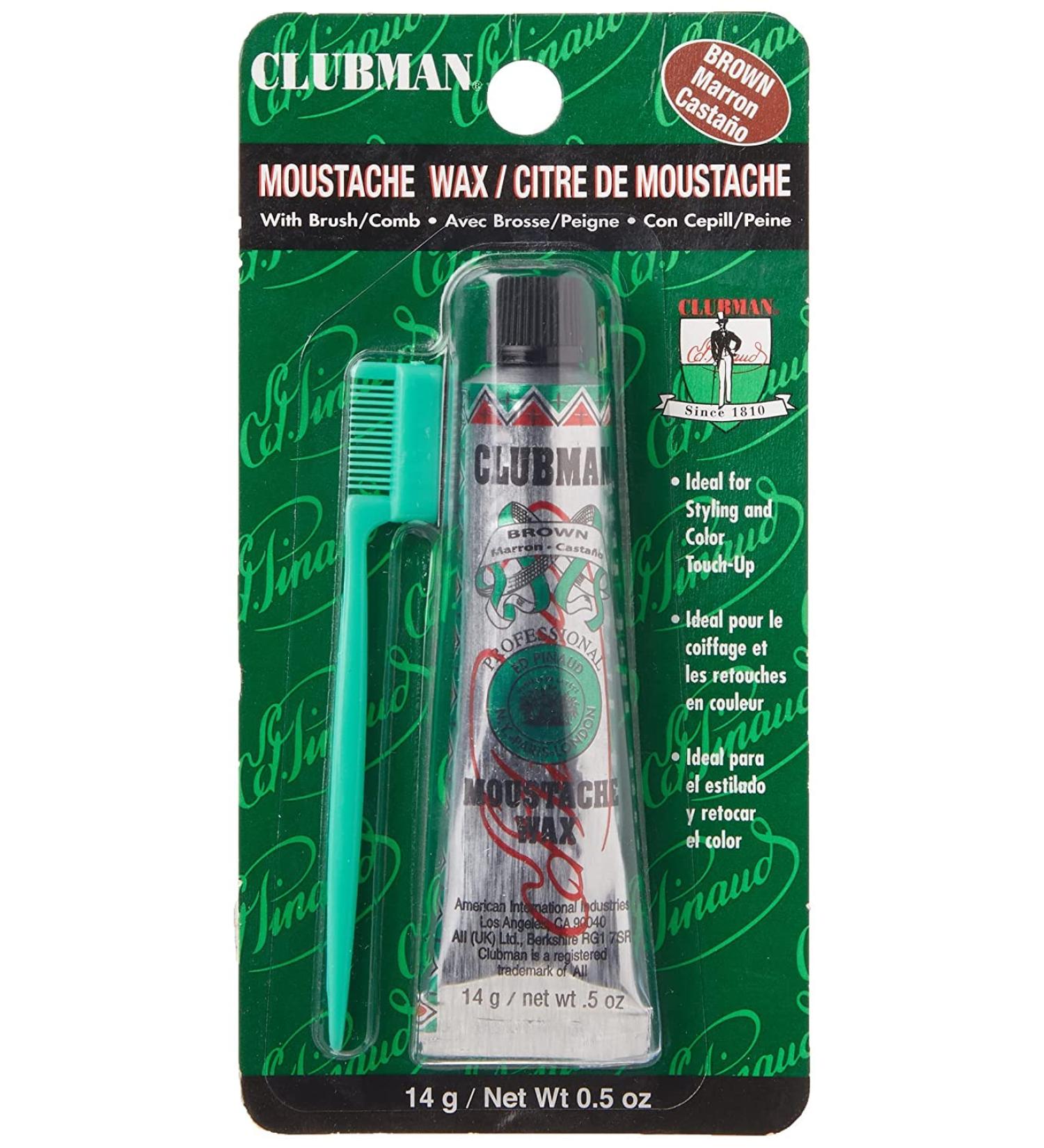 Shop Clubman Moustache Wax Brown - 0.50 oz (Pack of 7) | Premium Grooming for International Shipping - Buy Online on GoSupps.com