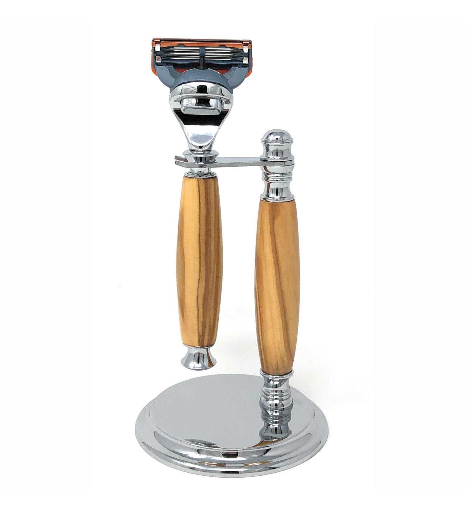 Buy Atlas Razor Handmade Olivewood 2-Piece Shave Set | Premium Quality & International Shipping - Buy Online on GoSupps.com