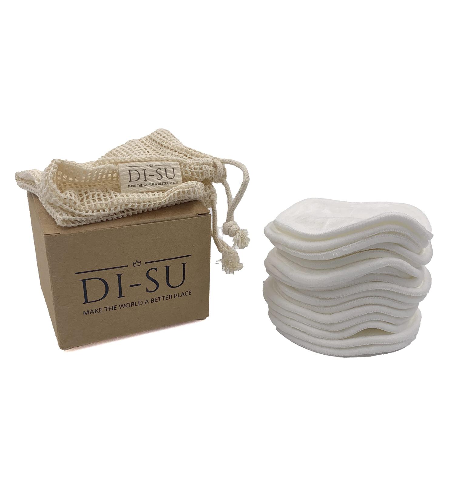 DI-SU Washable Make-up Removal Pads - 16 Eco-Friendly Pads with Laundry Bag & Storage Box | Reusable Beauty Must-Have - Buy Online on GoSupps.com