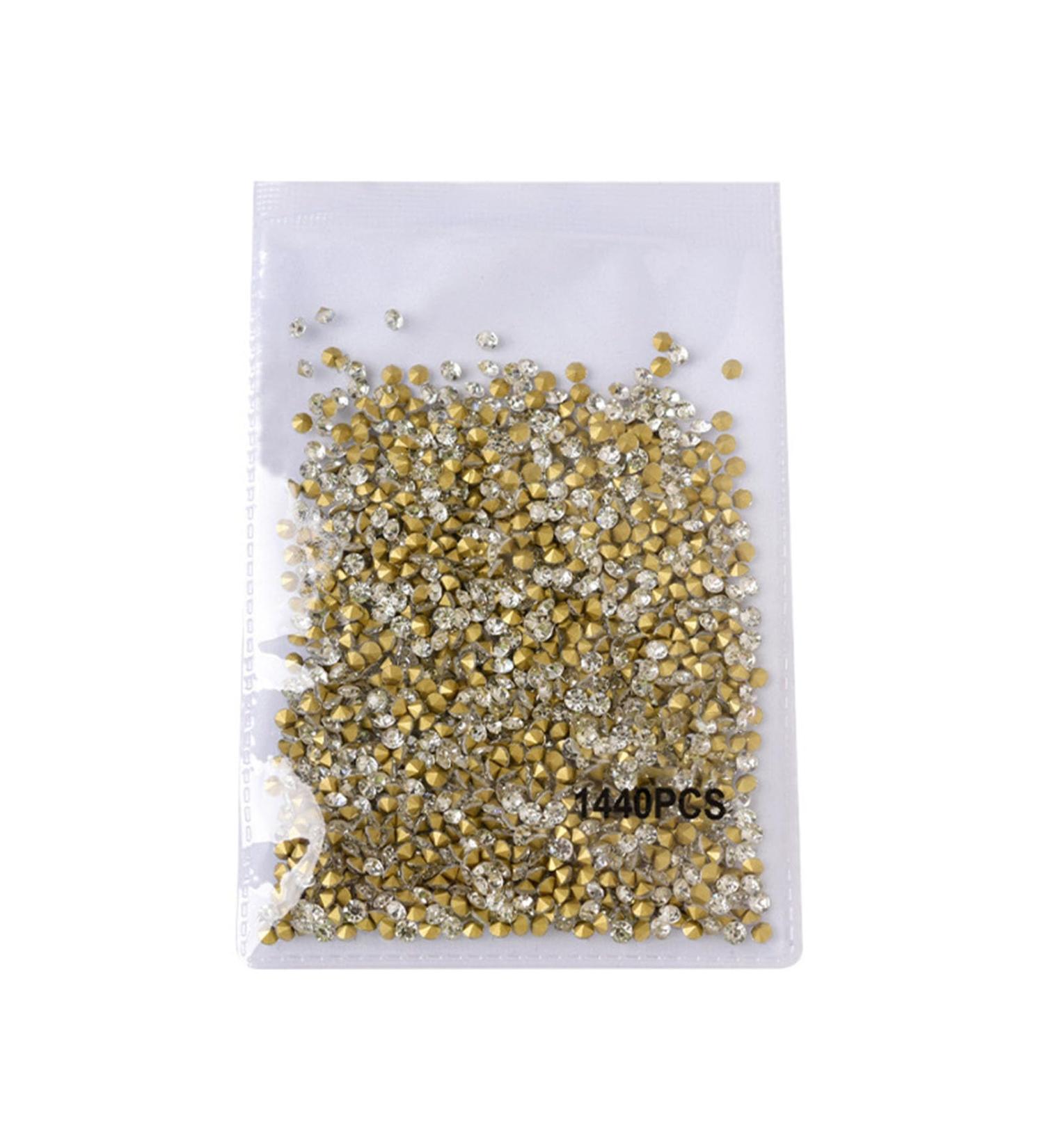 FEIlei Clear Nail Rhinestones 3D Nail Gems Nail Diamonds Pointed Back Nail Stones - Buy Online on GoSupps.com