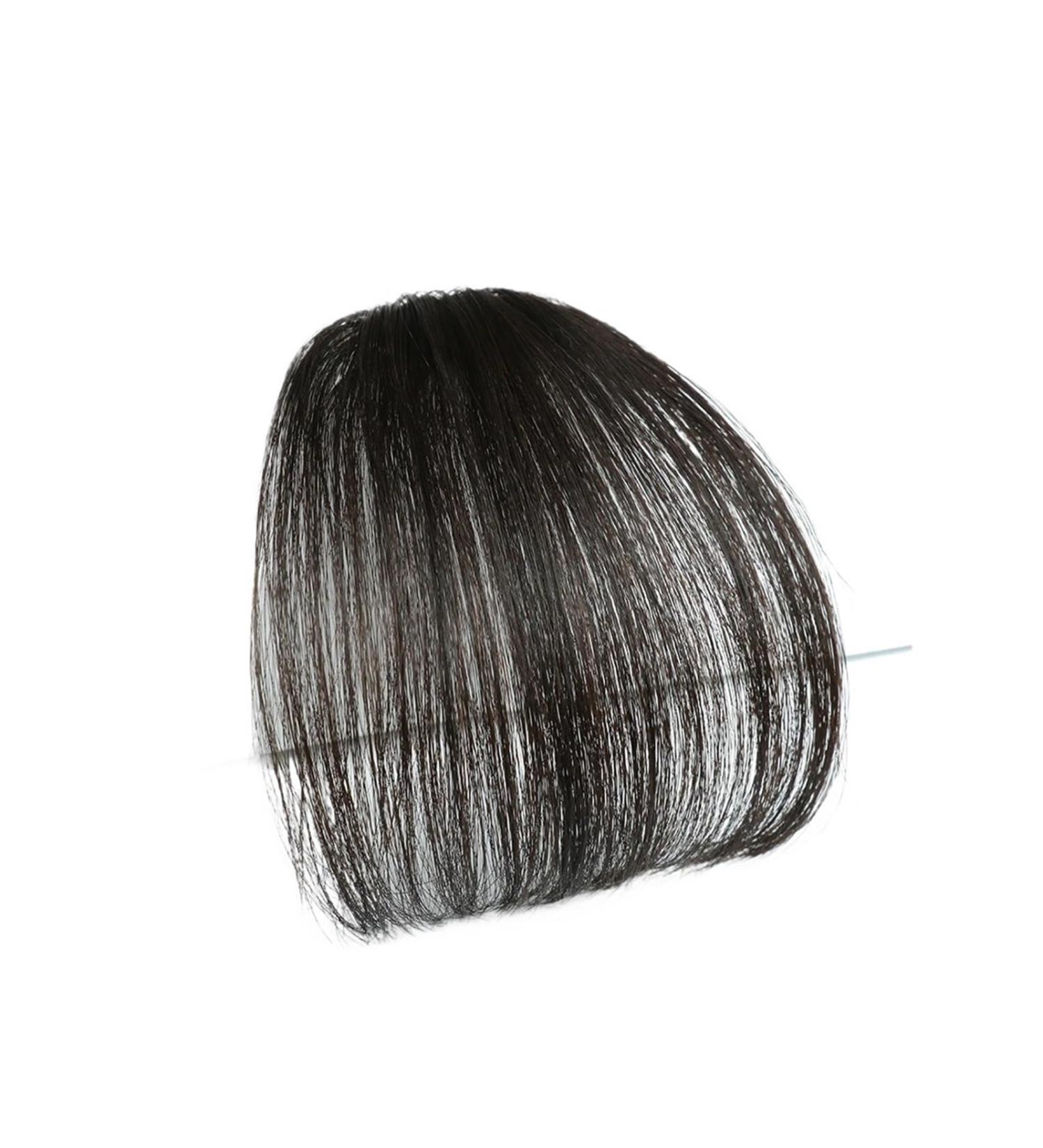 Hair Bangs Fake Air Bangs Synthetic Hair Extension Soft Light Air Hair Bangs Clip On Hair Extension False Straight Hair Bangs Fringe Clip in Bangs(Color:Black brown) 6inches Black brown - Buy Online on GoSupps.com