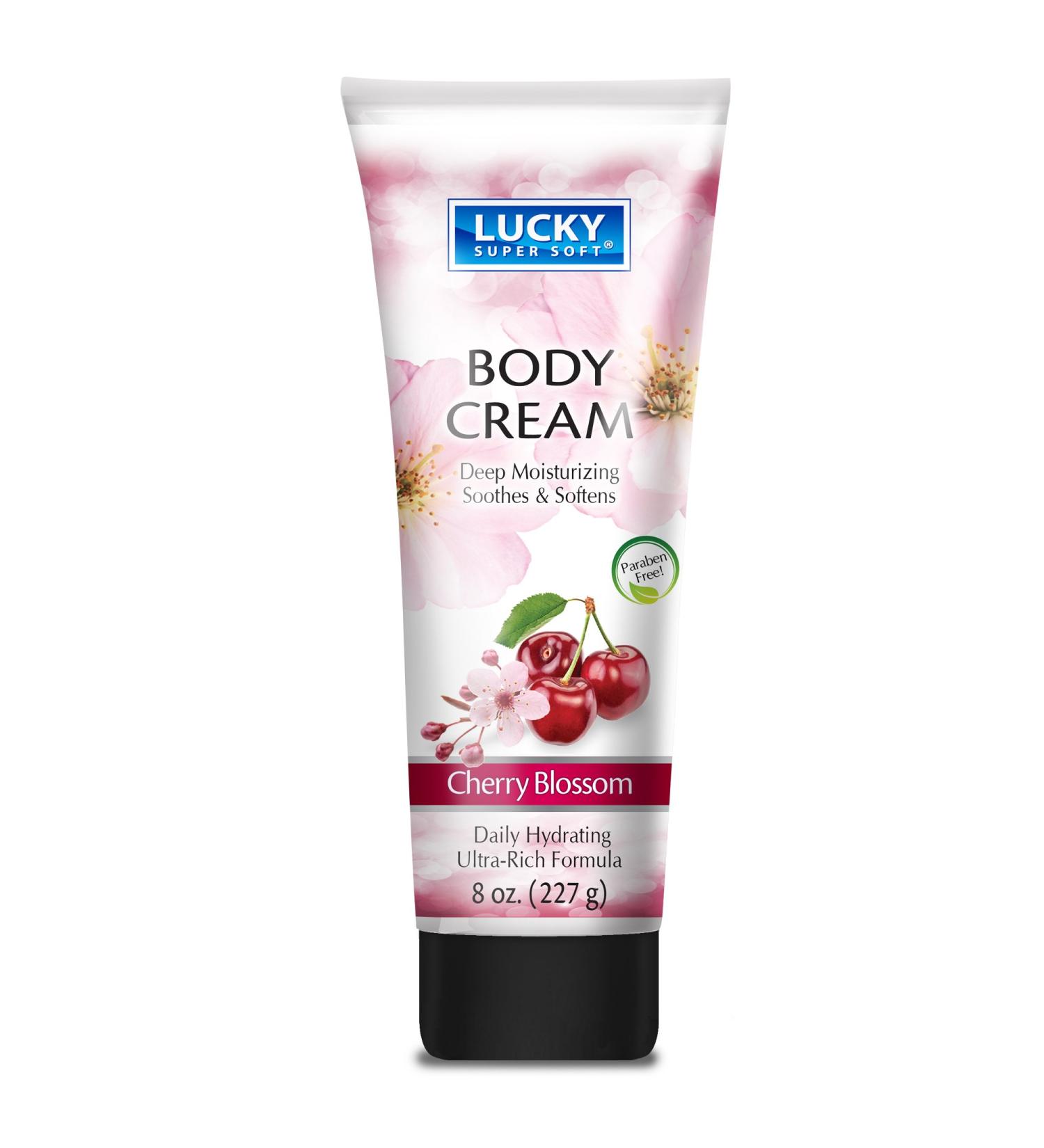 Lucky Super Soft Body Cream Cherry Blossom 8 Ounce