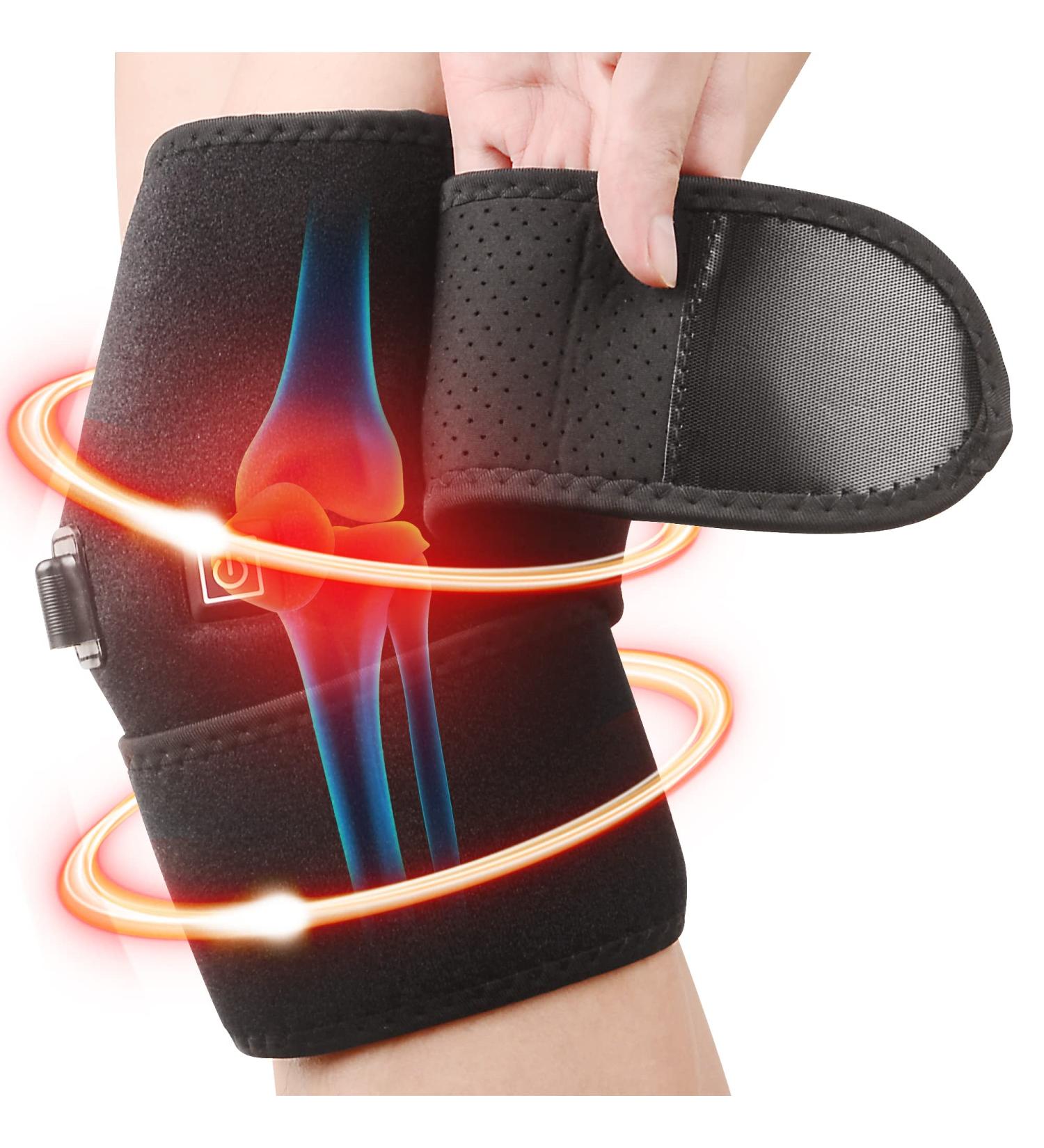 Heated Knee Brace Wrap Support | Adjustable Temperature | Knee Warmer for Elderly | Heat Therapy for Knee Pain Relief | Arthritis Support (1PCS) - Buy Online on GoSupps.com