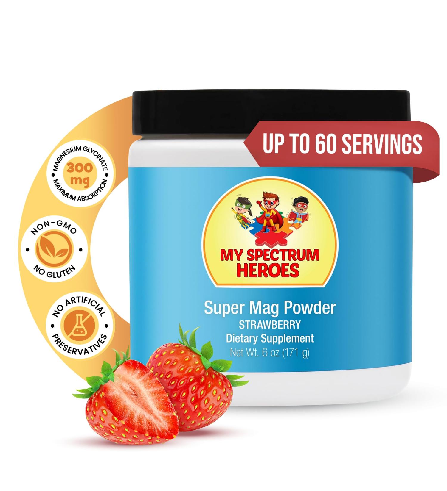 My Spectrum Heroes Calm Magnesium Powder - Gentle Magnesium Glycinate Drink Mix for Relaxation Sleep Support Digestive Health and Stress Relief - Vegan Gluten-Free 6oz (171g) - Buy Online on GoSupps.com