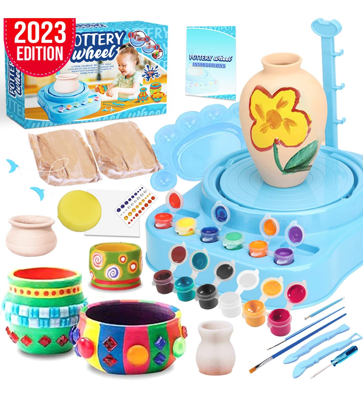 Insnug Kids Pottery Wheel Kit - Complete Arts & Crafts Set for Beginners | Modeling Clay, Sculpting Tools, Paint Kit | Craft Kit for Kids Age 8-12 - Buy Online on GoSupps.com