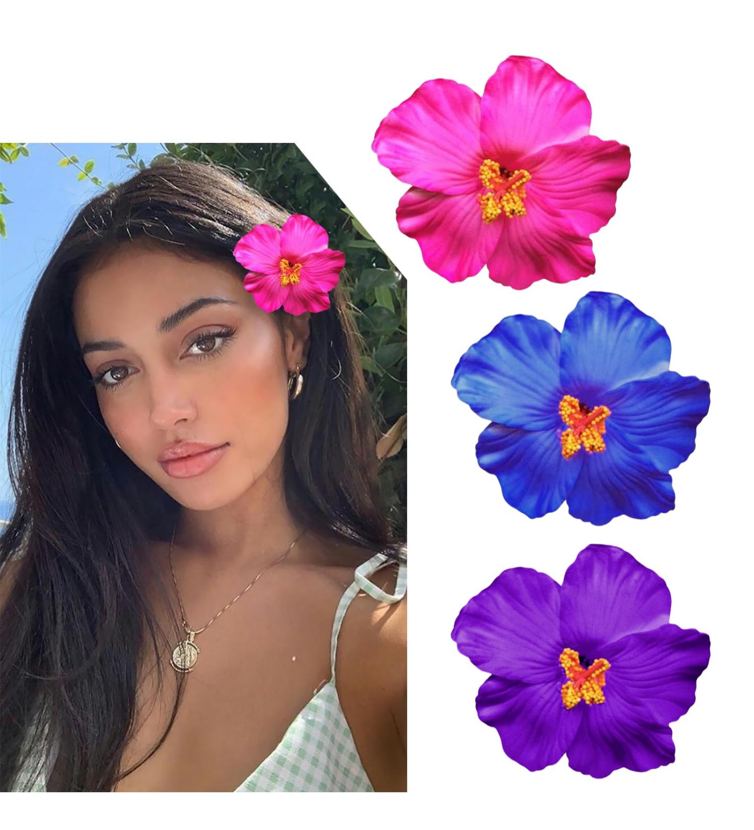 Nayyana 3 Pieces Hawaiian Flower Hair Clips for Women Plumeria Hibiscus Hair Clip Hair Clips Hawaiian Flower Hair Clips Artificial Flower Clips for Holiday Colors 2 - Buy Online on GoSupps.com