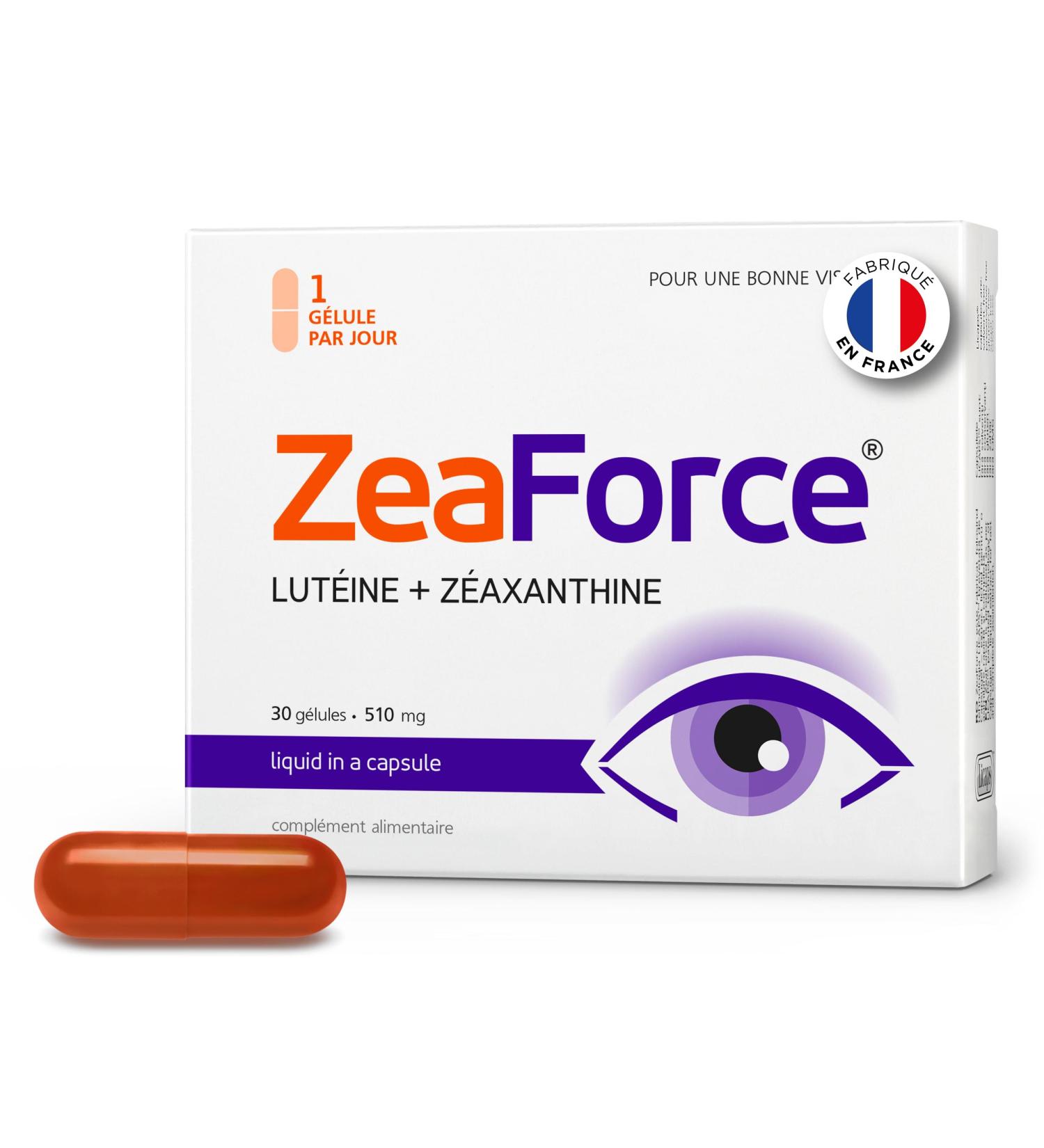 ZeaForce Healthy eyes with a daily capsule. Concentrated formula. Liquid formula for complete absorption and fast action laboratory tested - Buy Online on GoSupps.com