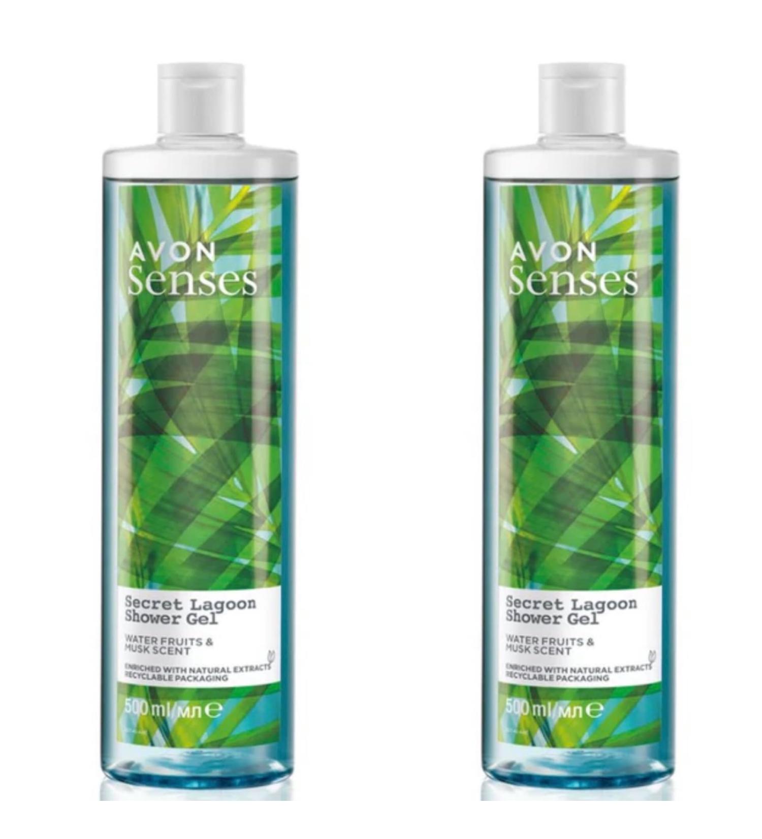 2x Avon Senses Secret Fantasy Shower Gel - 500ml (1000ml)