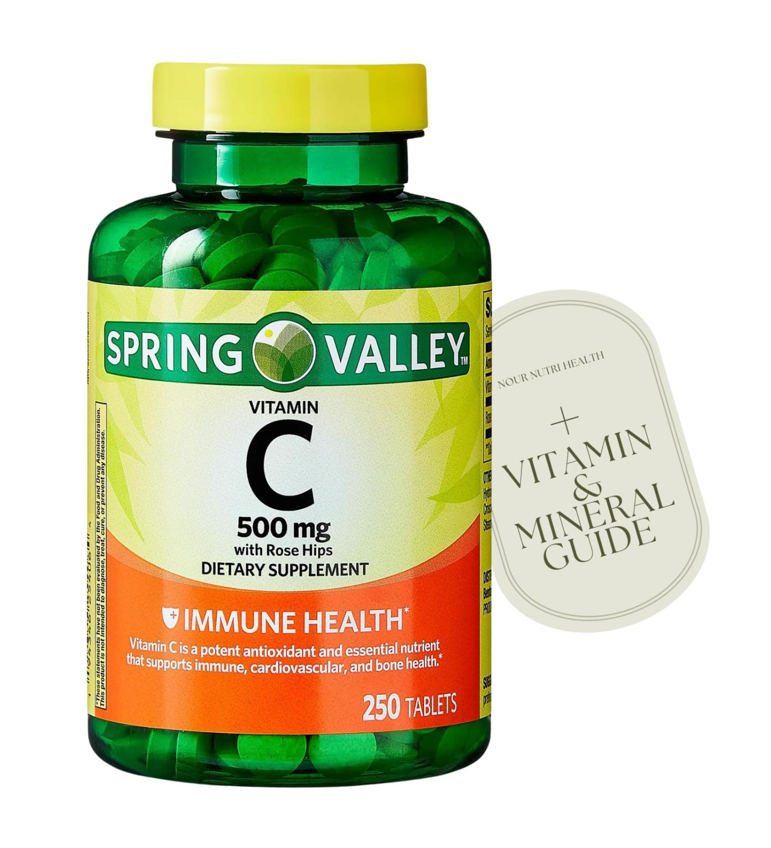 250 Count Vitamin C 500mg with Rose HIPS Tablets Dietary Supplement Antioxidant Protection 250 Tablets + Vitamin Guide Included - Buy Online on GoSupps.com