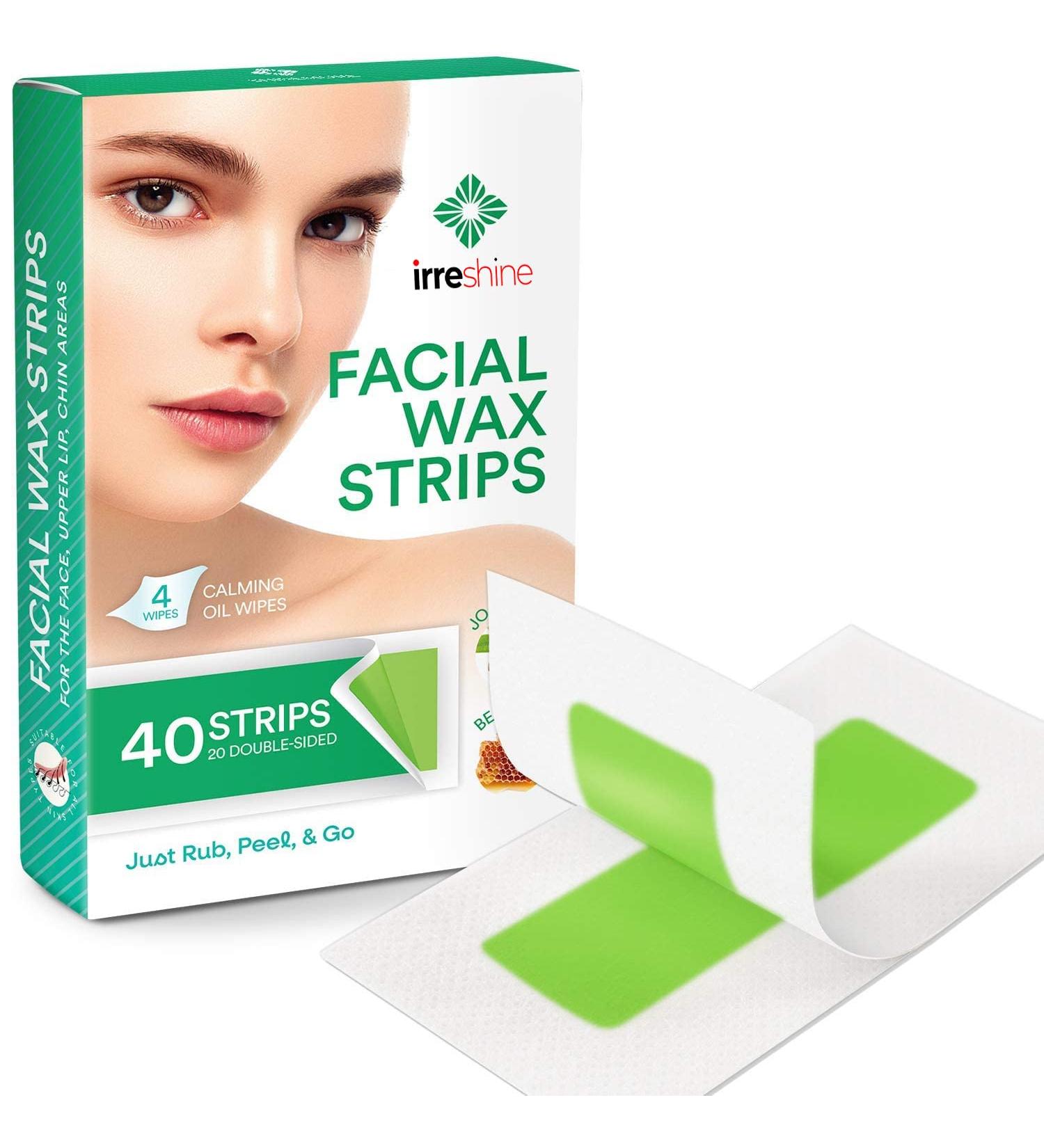 Irreshine Wax Strips for Women - Rose Scented Body Waxing Kit (40 Strips + 4 Oil Wipes) - Buy Online on GoSupps.com