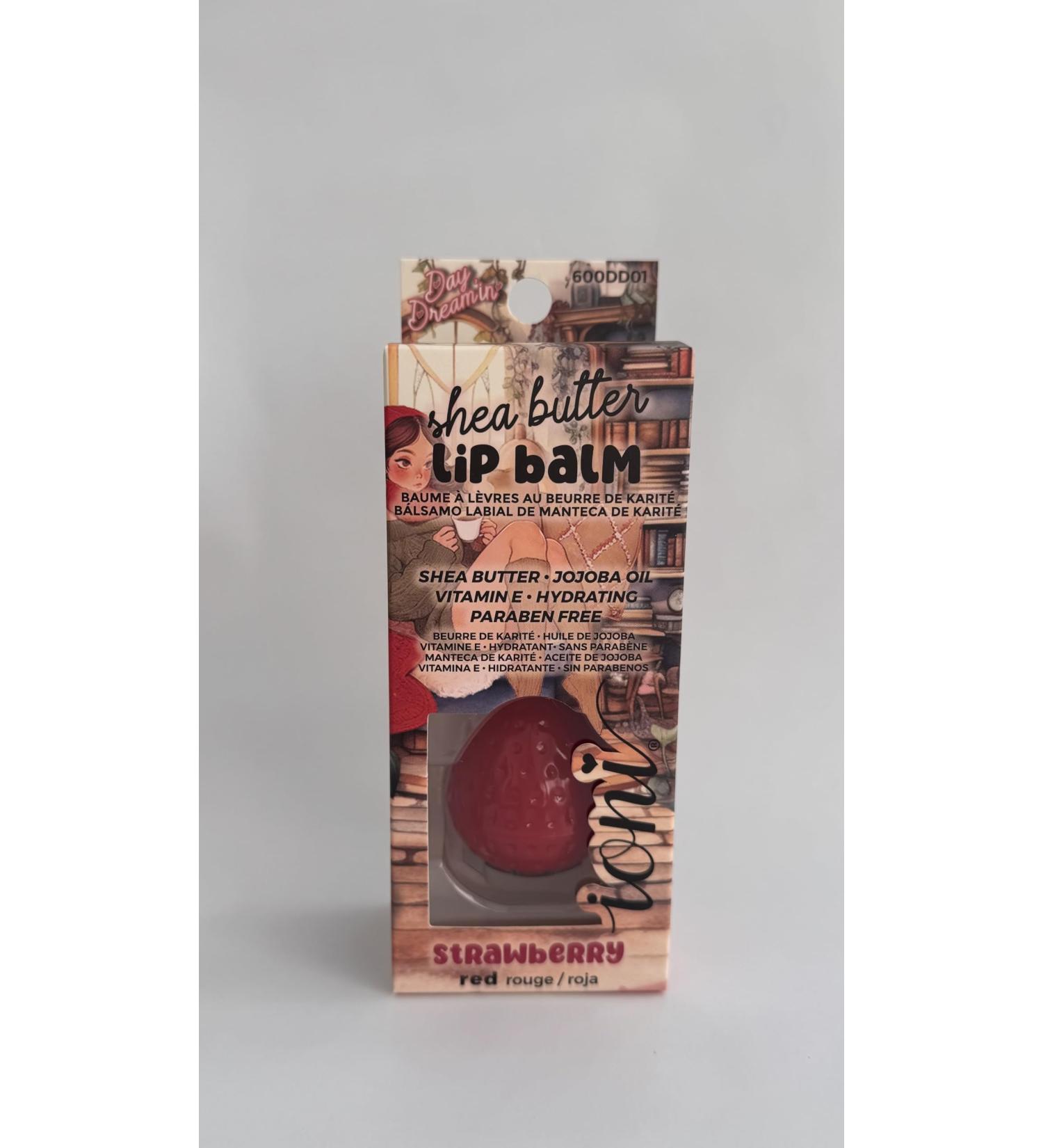 Dreamin Shea Butter Lip Balm Strawberry Hydrating with Jojoba Oil and Vitamin E Paraben Free