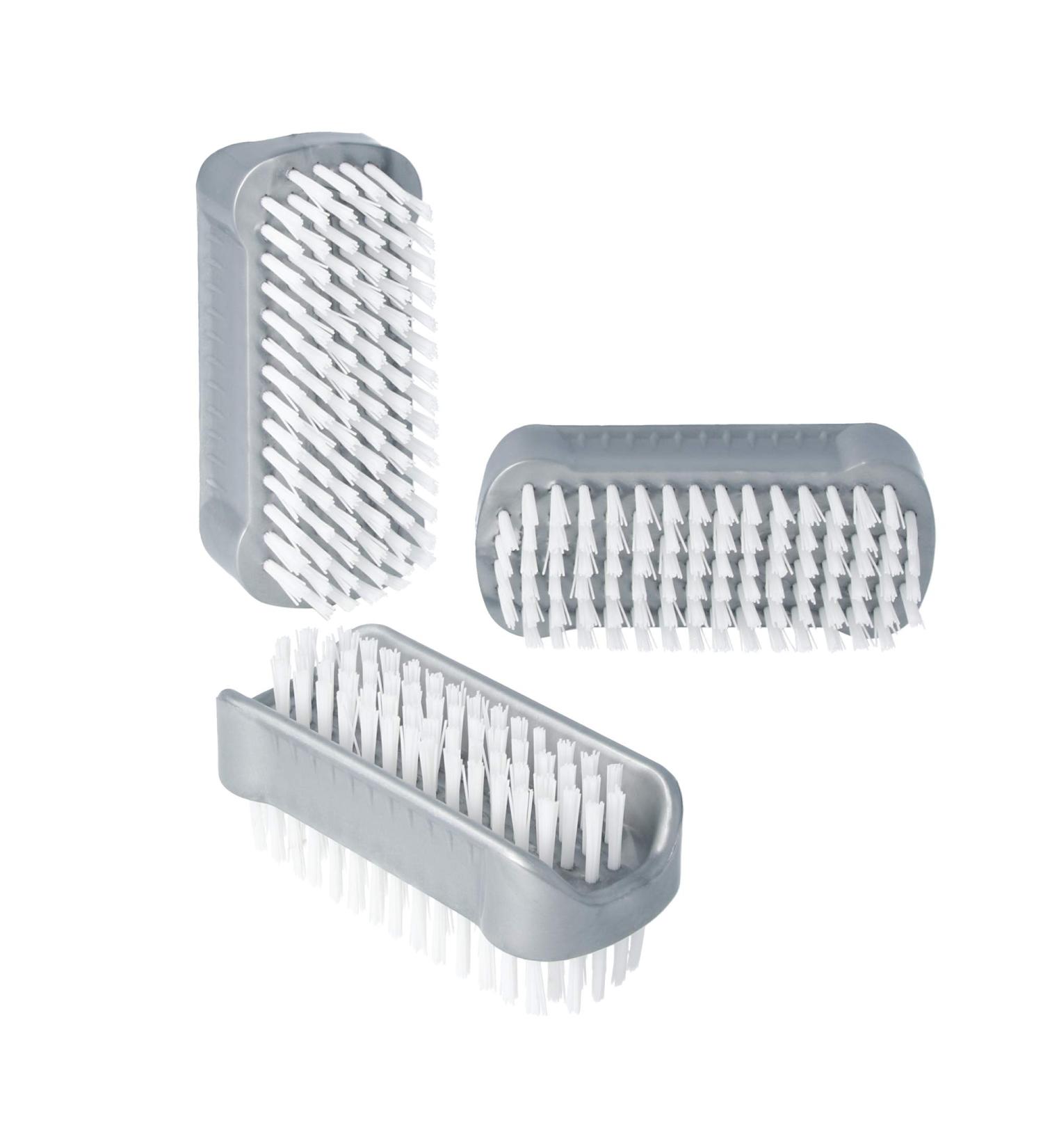 Parsa Beauty Double-Sided Nail Brush Set - 3 Gray Hand Washing Brushes for Bathroom Toilet & Workshop - Buy Online on GoSupps.com