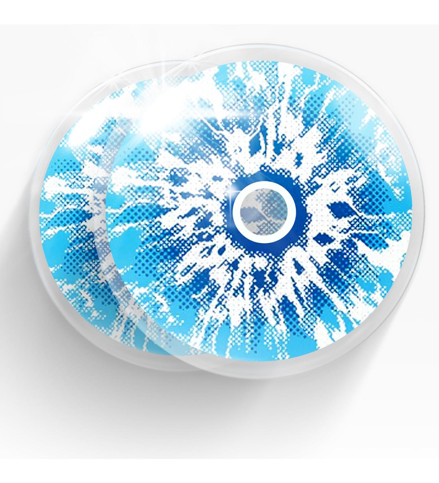 MERALENS Ice Blue Halloween Contact Lenses - 2 Pieces for Cosplay & Costume | No Prescription Required - Buy Online on GoSupps.com