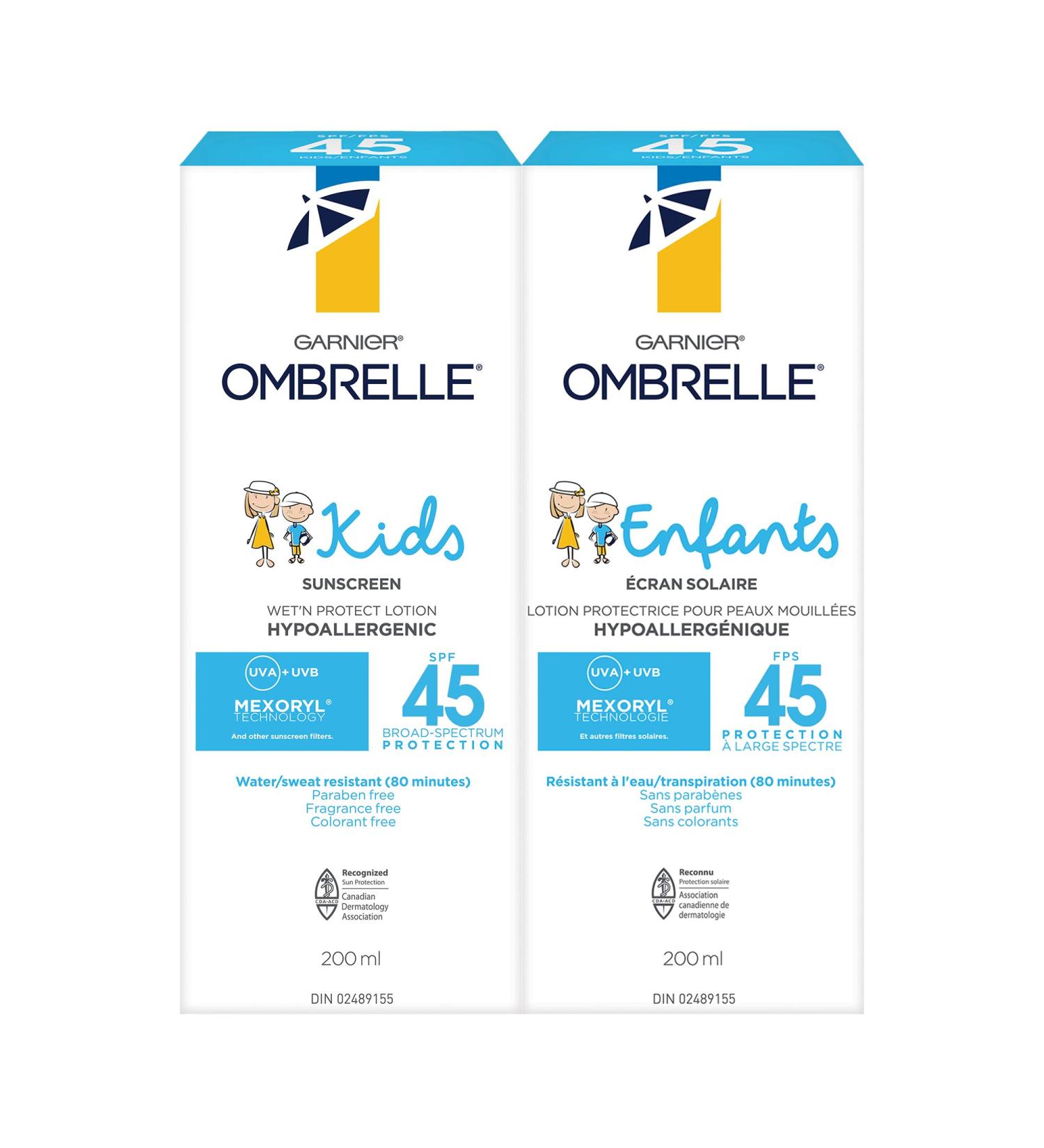 Garnier Ombrelle Kids Wet'n Protect Cream Spf 45 400.0000 Milliliters - Buy Online on GoSupps.com