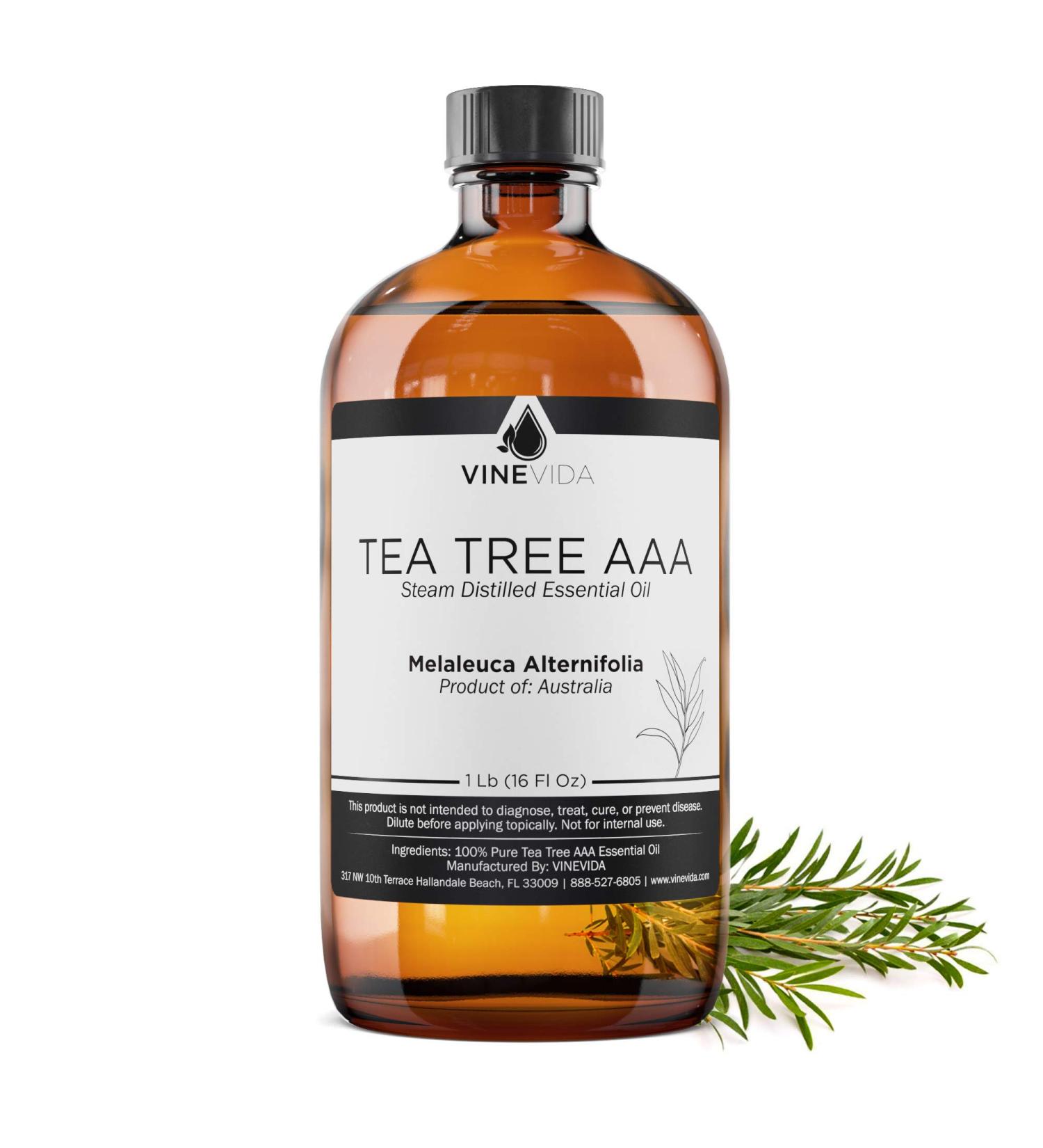 16 Oz Bulk Tea Tree Essential Oil - 100% Pure & Undiluted in Glass Bottle - 1 Pound for DIY Soaps, Candles, Blends - VINEVIDA - Buy Online on GoSupps.com