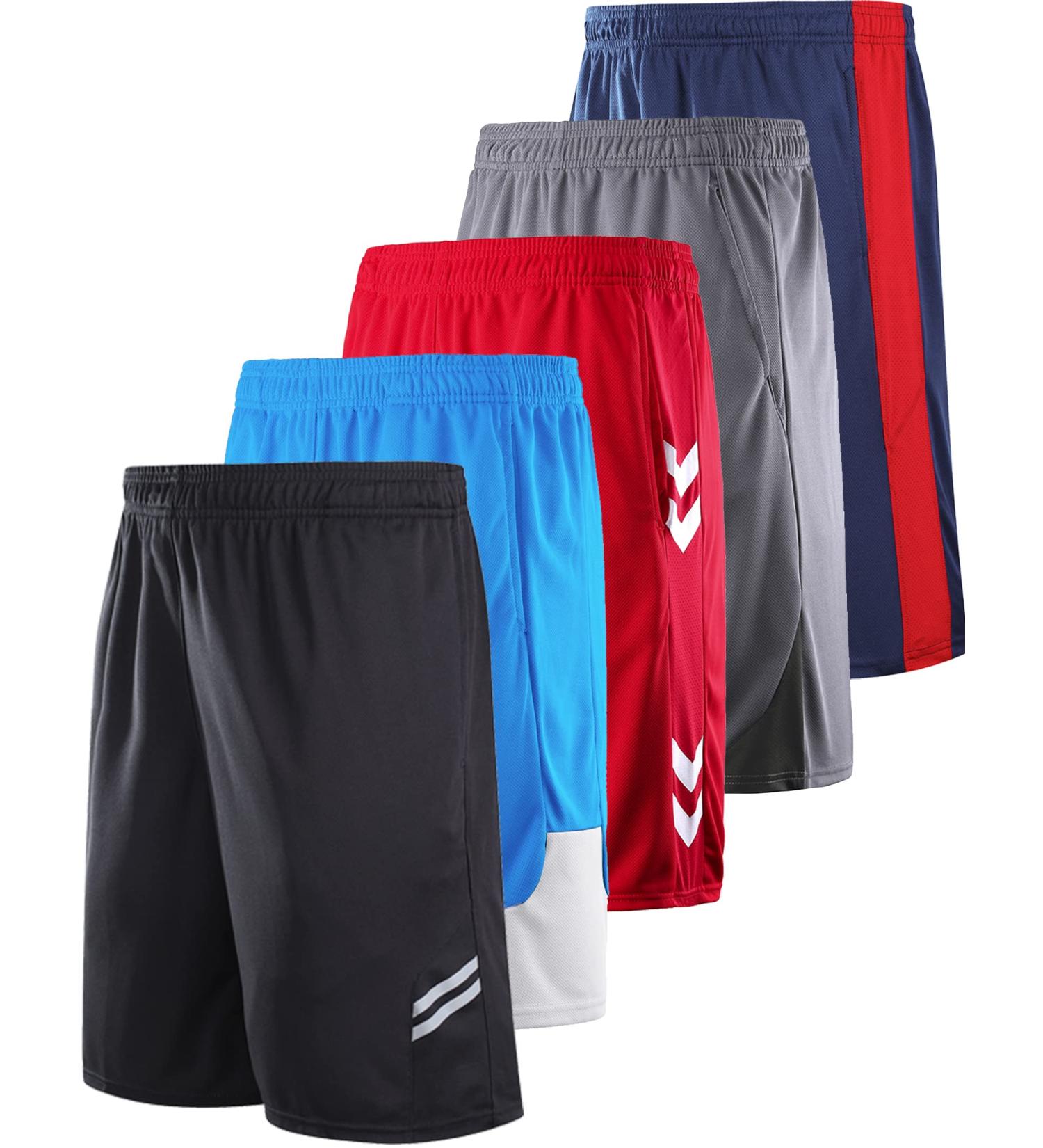 Liberty Imports Youth Athletic Basketball Shorts - 5 Pack, Quick Dry, Activewear, Large - Buy Online on GoSupps.com
