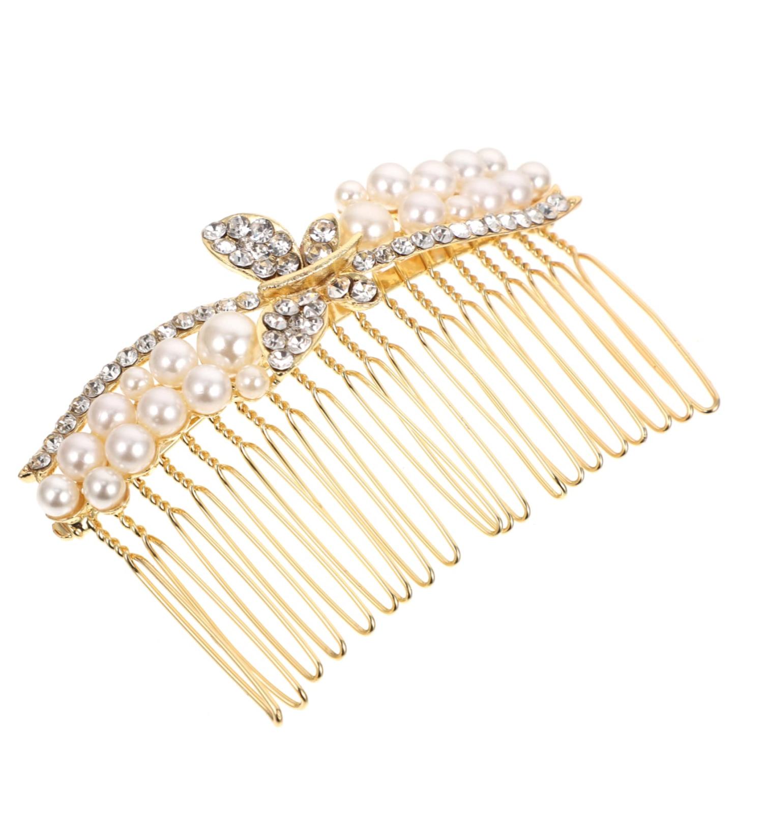 MAGICLULU Alloy Rhinestone Hair Comb Rhinestone Bow Tie Pearl Headpiece Rhinestone Hair Clip Bridal Headpiece Comb Bridal Hair Comb Pearl Hair Accessories Rhinestones Wedding Crystal Bride - Buy Online on GoSupps.com