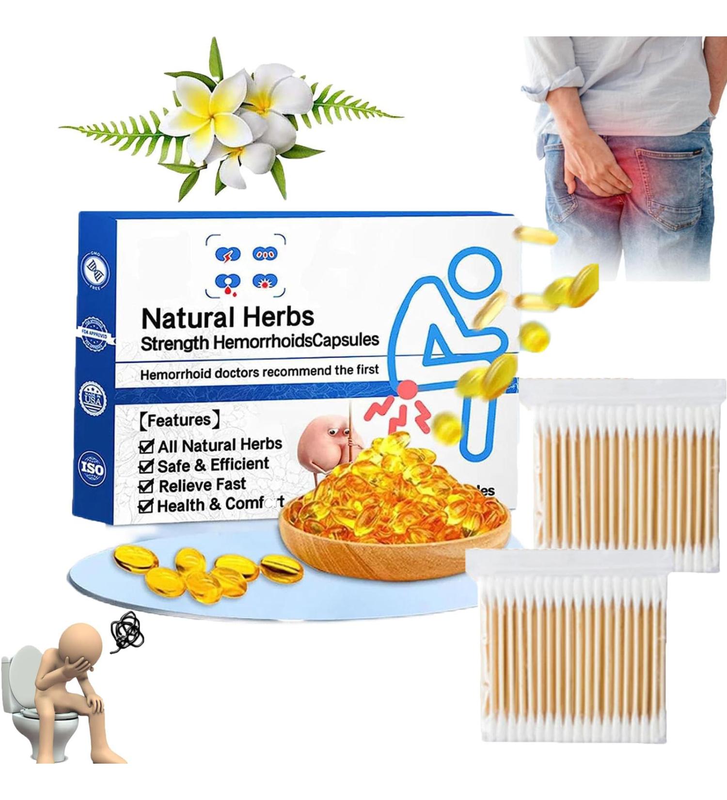 LONGLUAN Heca Natural Herbal Hemorrhoid Capsules - 7pc/Box | Natural Hemorrhoids Relief - Buy Online on GoSupps.com