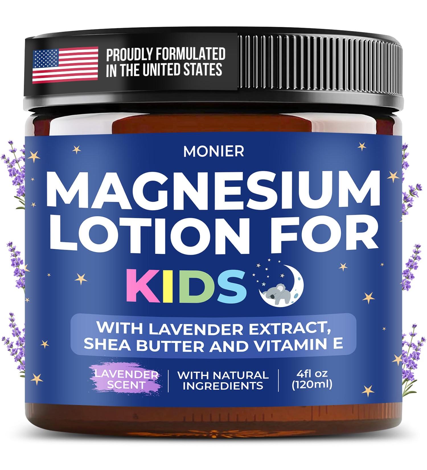 Magnesium Lotion for Kids - Relaxing Magnesium Cream with Lavender Shea Butter Aloe Vera - 100% Natural Ingredients (4 oz Unscented) - Buy Online on GoSupps.com